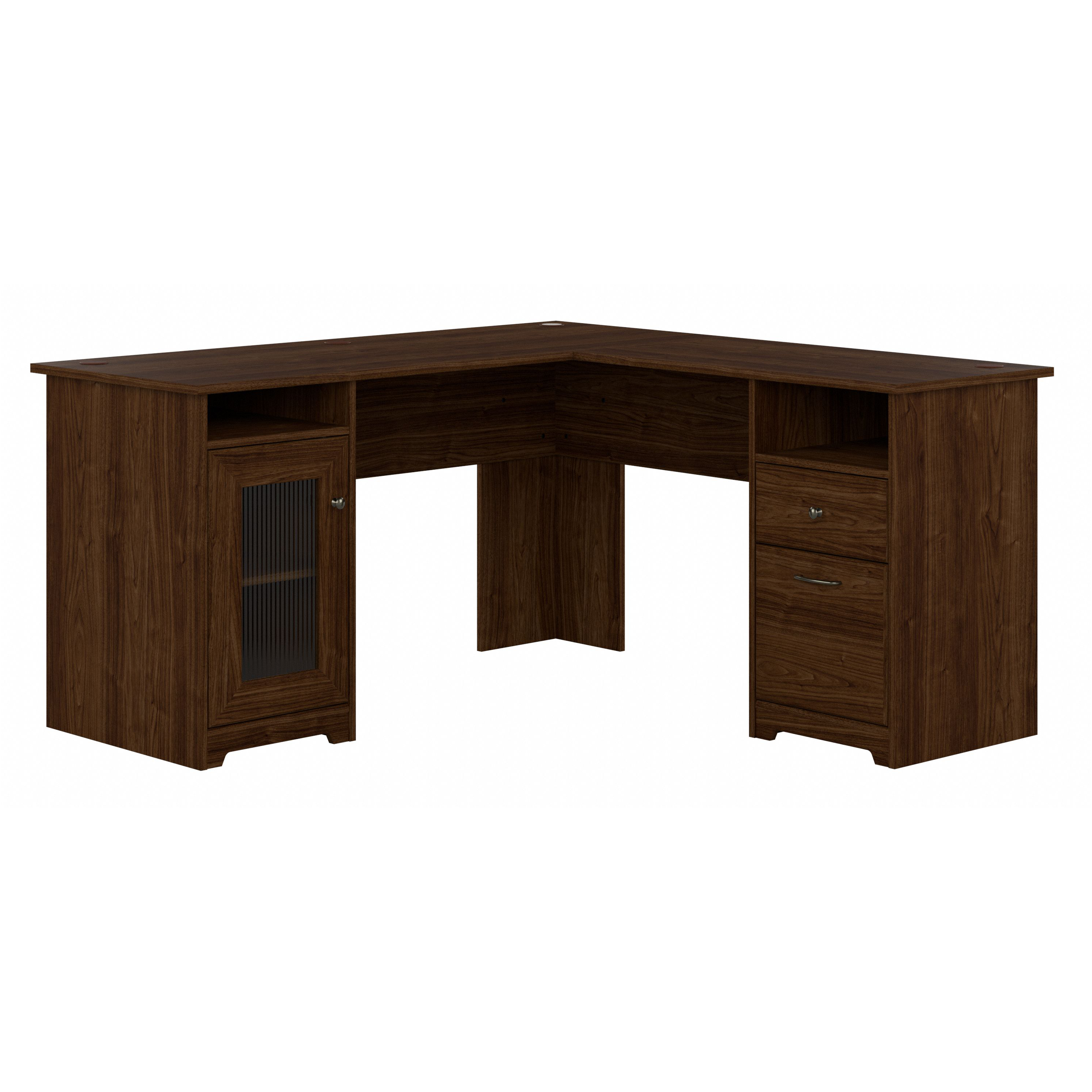 Shop Bush Furniture Cabot 60W L Shaped Computer Desk with Storage 02 WC31030K #color_modern walnut