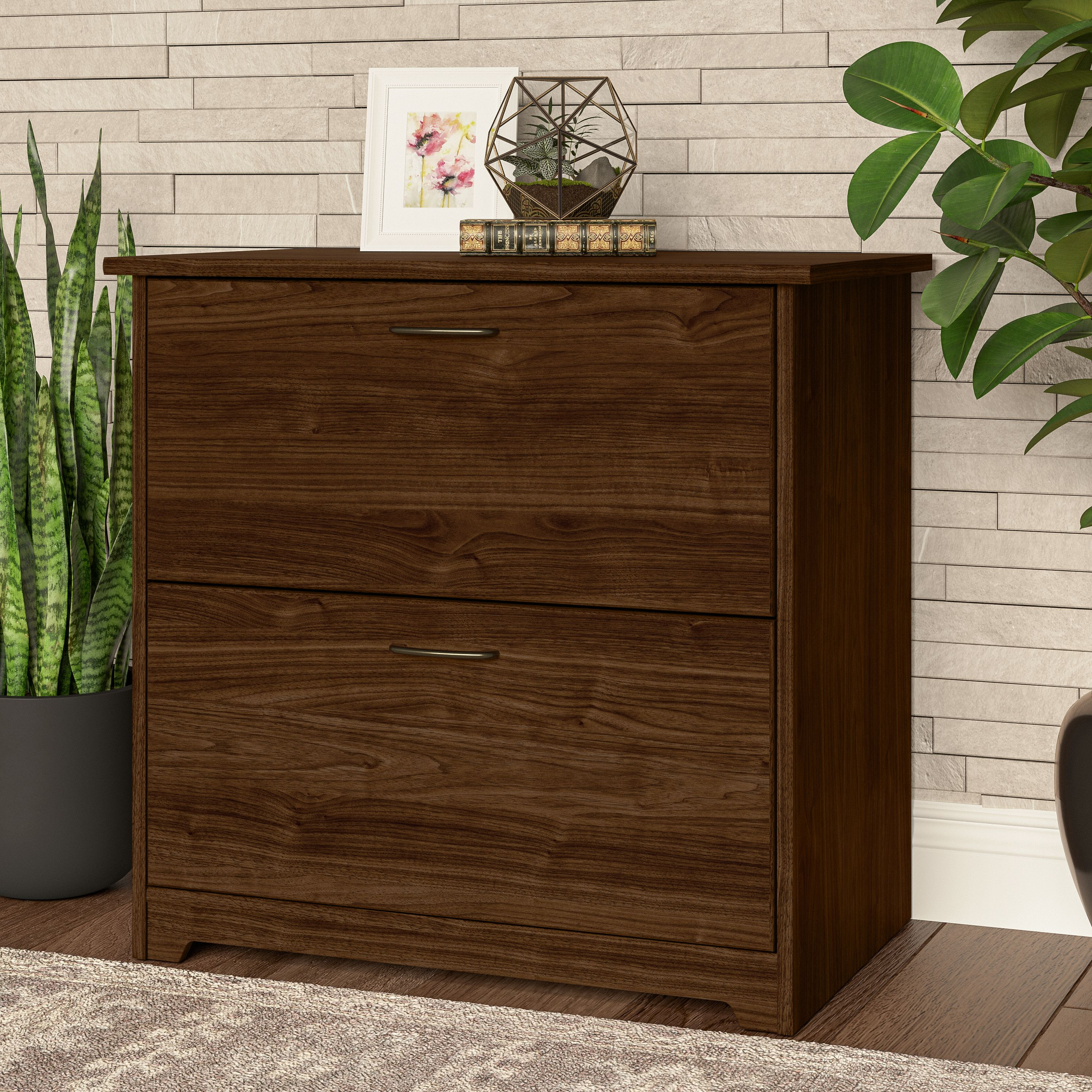 Shop Bush Furniture Cabot 2 Drawer Lateral File Cabinet 01 WC31080-03 #color_modern walnut