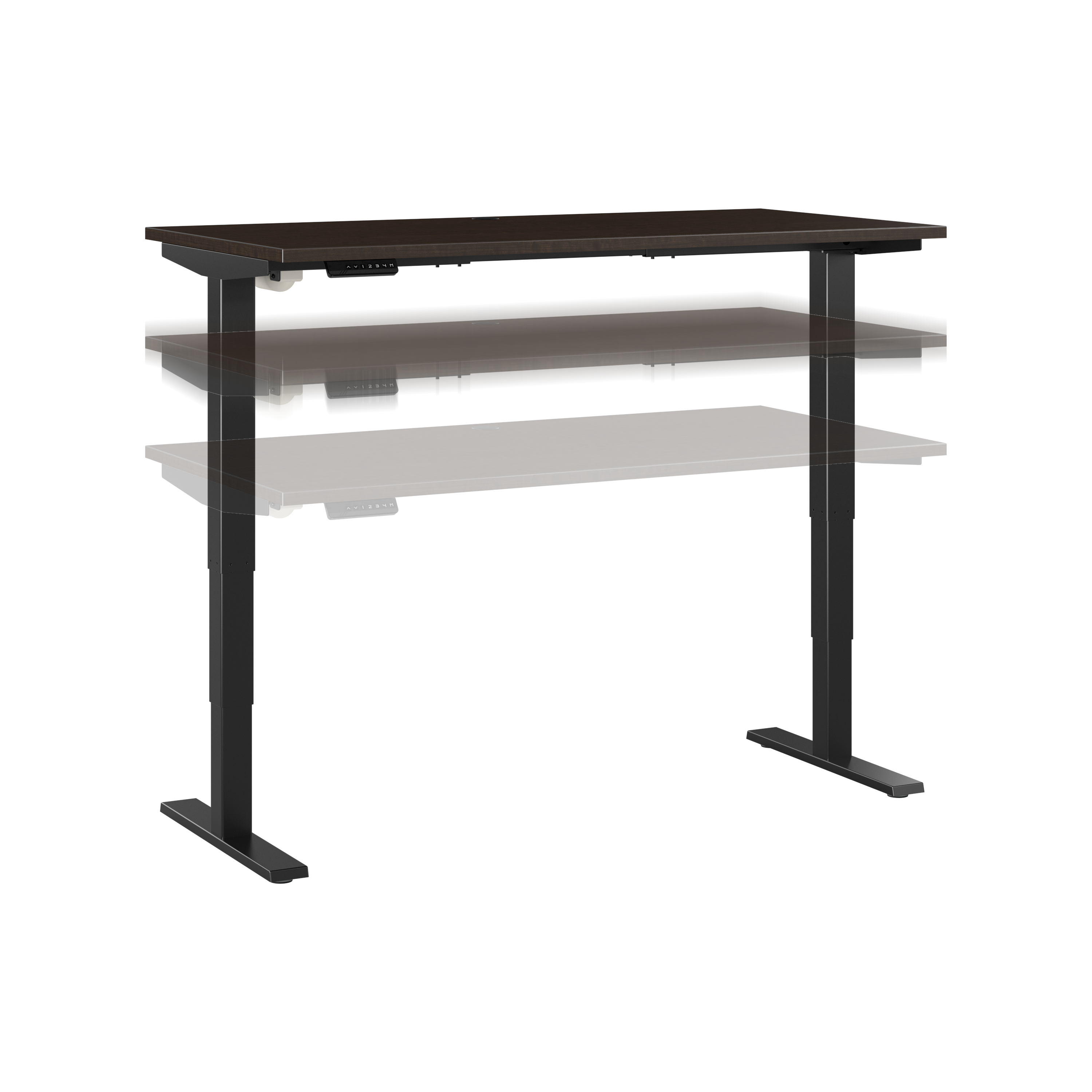 Shop Move 40 Series by Bush Business Furniture 60W x 30D Electric Height Adjustable Standing Desk 02 M4S6030MRBK #color_mocha cherry/black powder coat