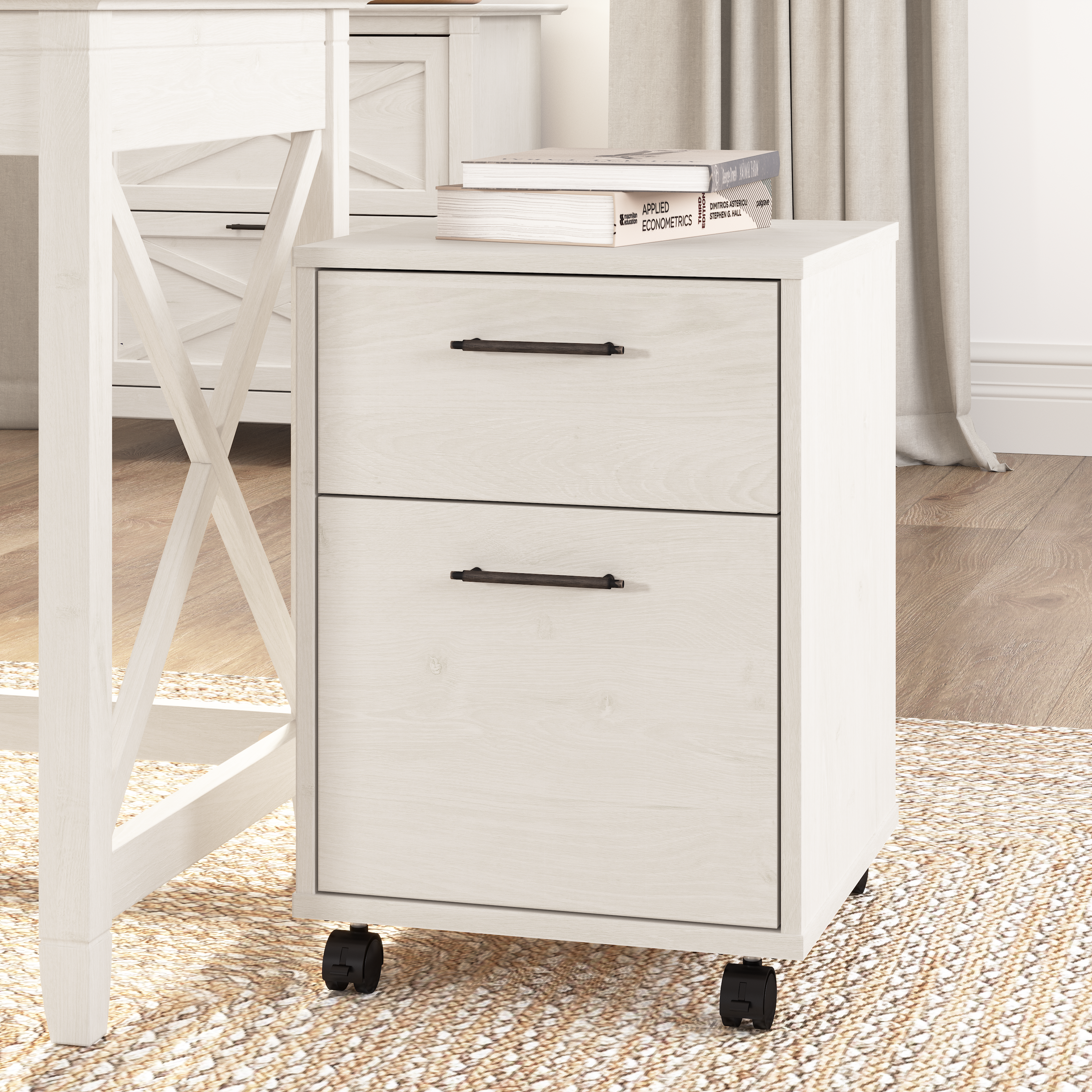 Shop Bush Furniture Key West 2 Drawer Mobile File Cabinet 01 KWF116LW-03 #color_linen white oak