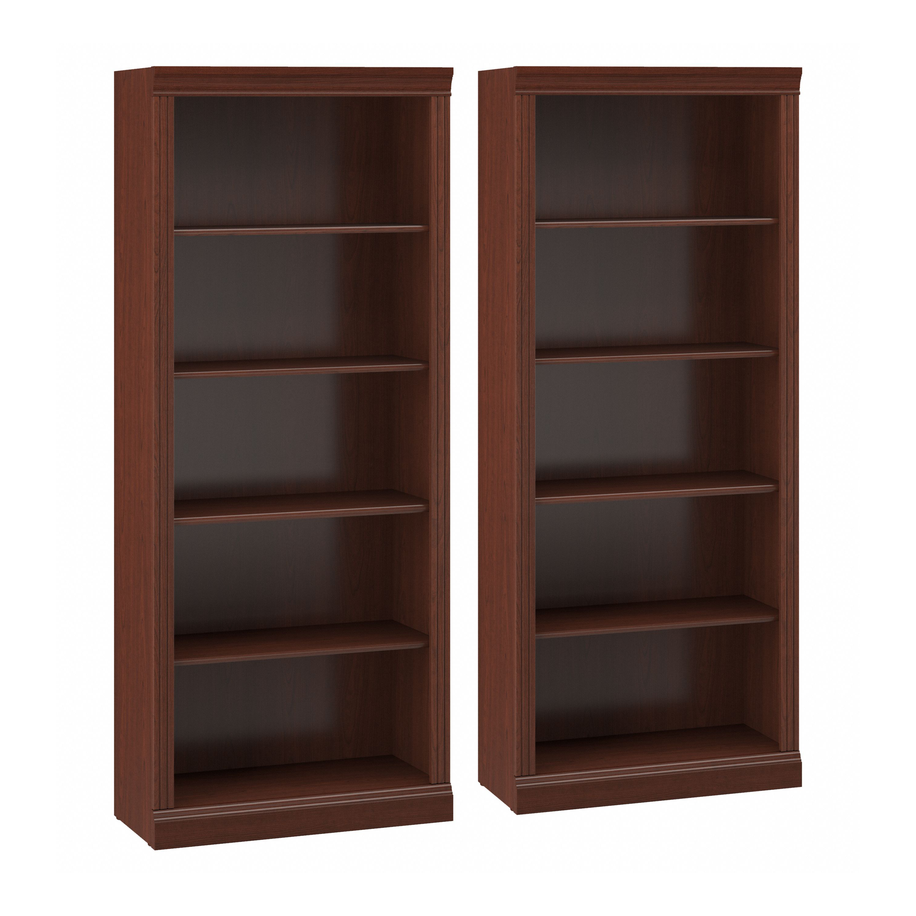 Shop Bush Furniture Saratoga Tall 5 Shelf Bookcase - Set of 2 02 SAR008CS #color_harvest cherry