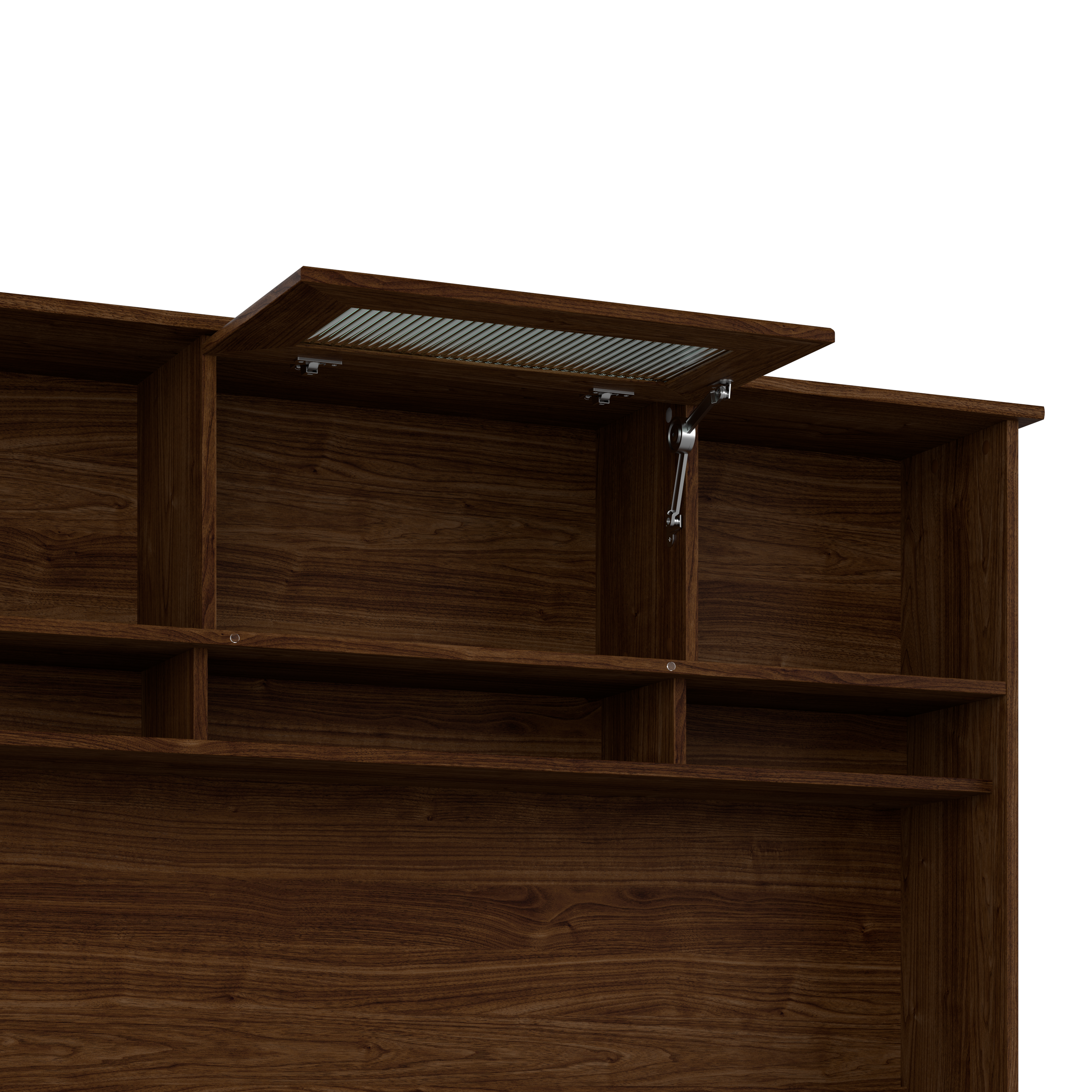 Shop Bush Furniture Cabot 60W L Shaped Computer Desk with Hutch, File Cabinet and Bookcase 08 CAB010MW #color_modern walnut