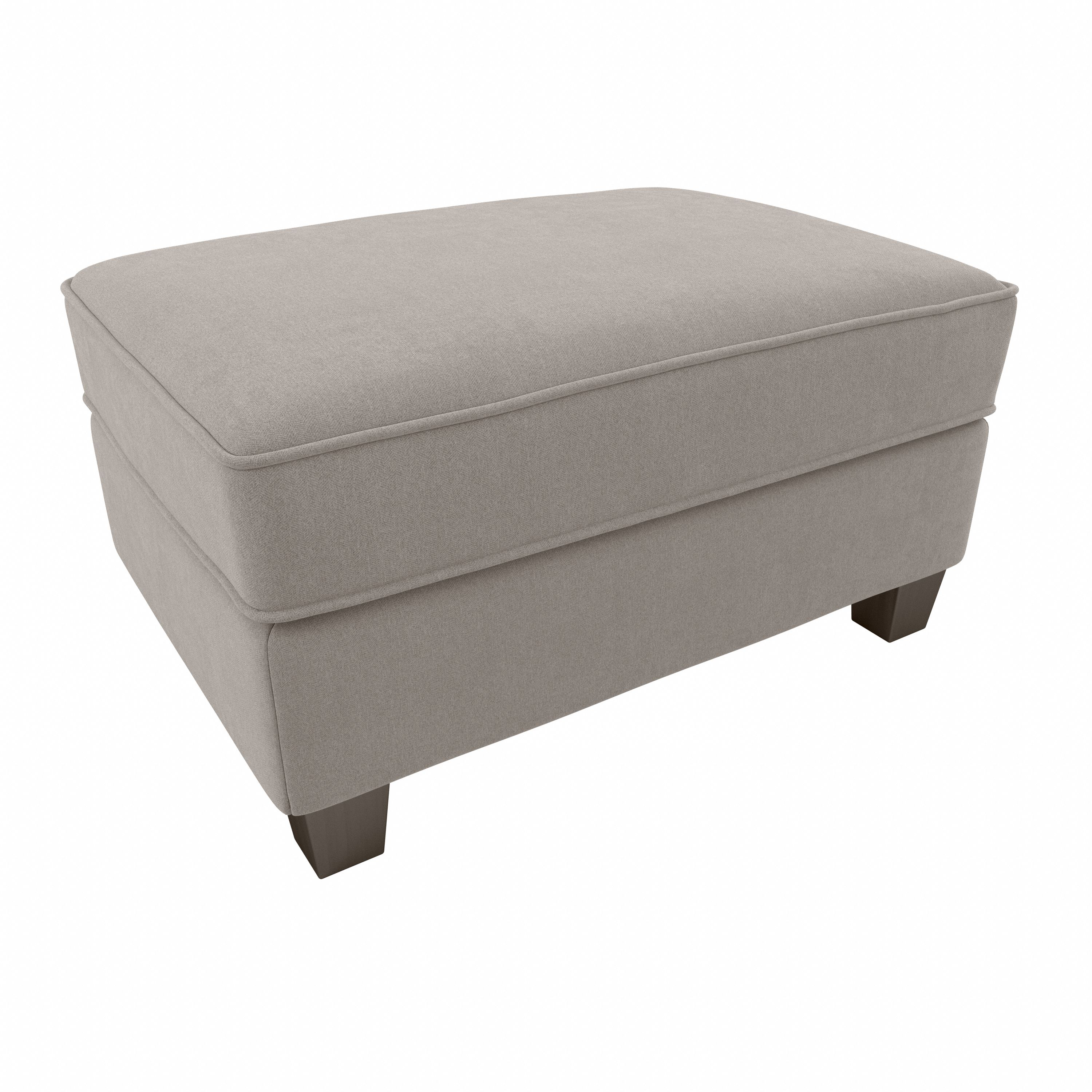 Shop Bush Furniture Stockton Storage Ottoman 02 SNO34SBGH-Z #color_beige herringbone fabric