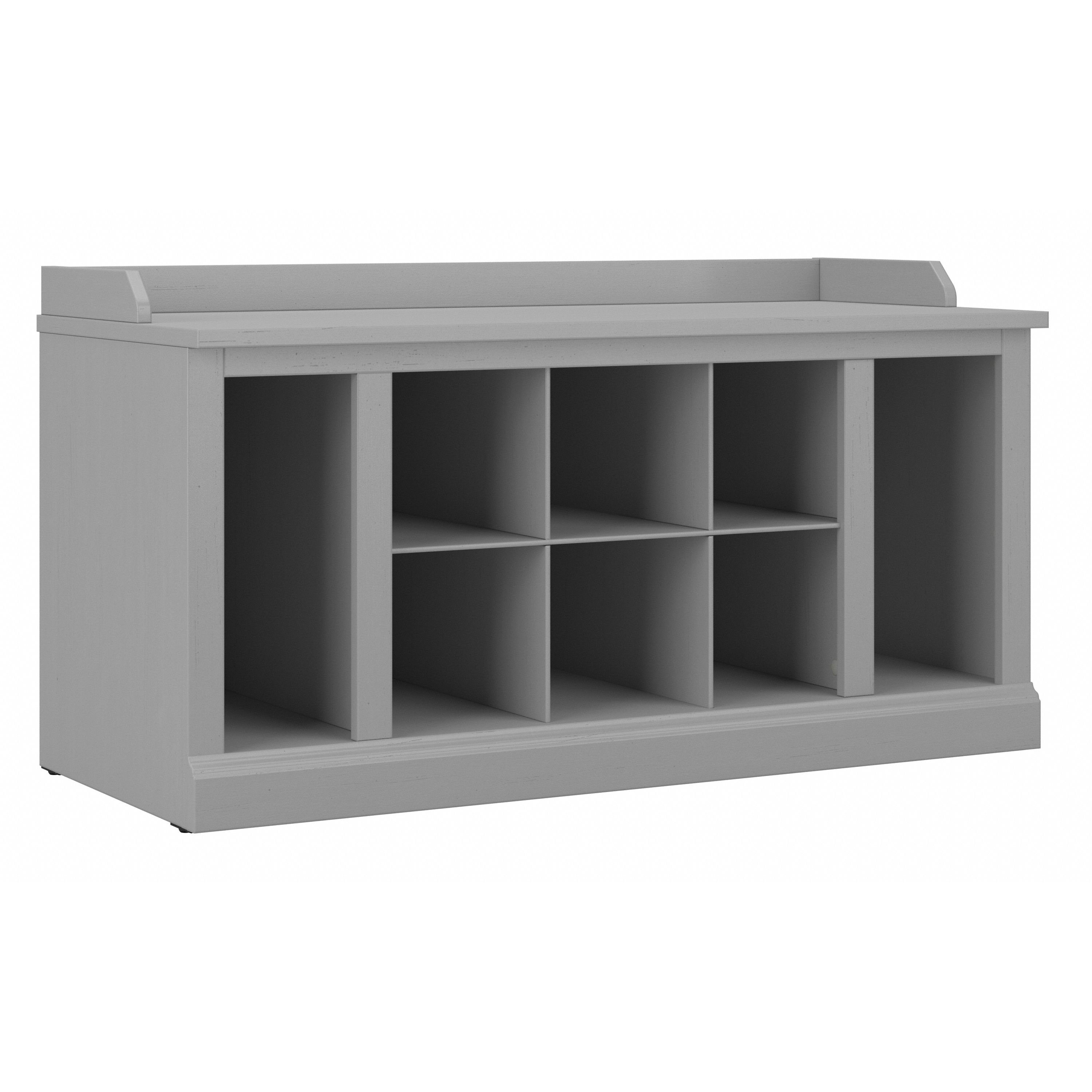 Shop Bush Furniture Woodland 40W Shoe Storage Bench with Shelves 02 WDS240CG-03 #color_cape cod gray