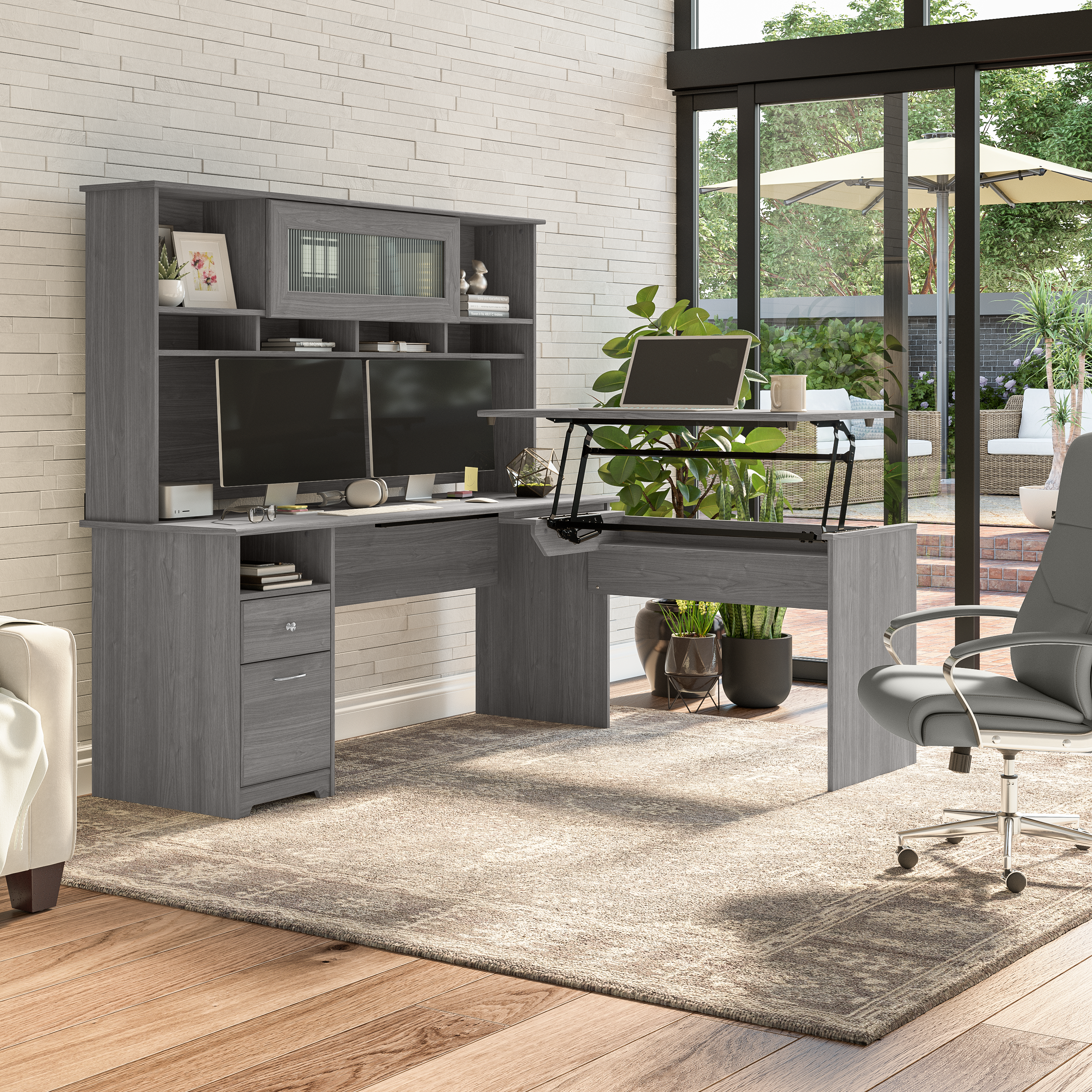 Shop Bush Furniture Cabot 72W Desk Hutch 05 WC31373 #color_modern gray