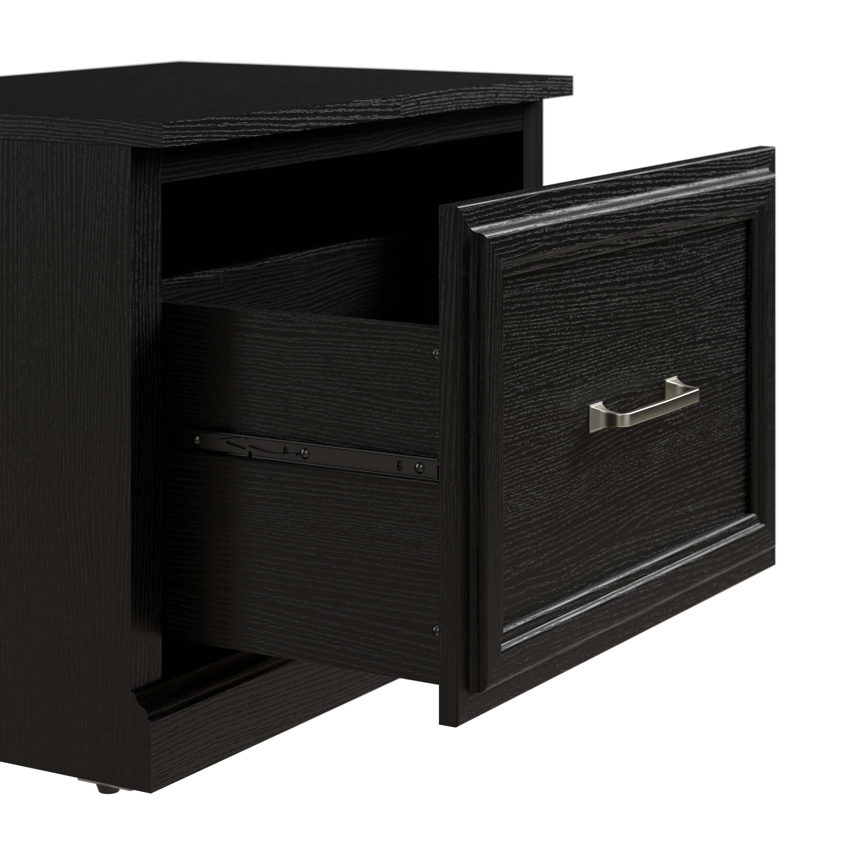 Shop Bush Furniture Woodland 24W Hall Tree and Small Shoe Bench with Drawer 08 WDL007BS #color_black suede oak