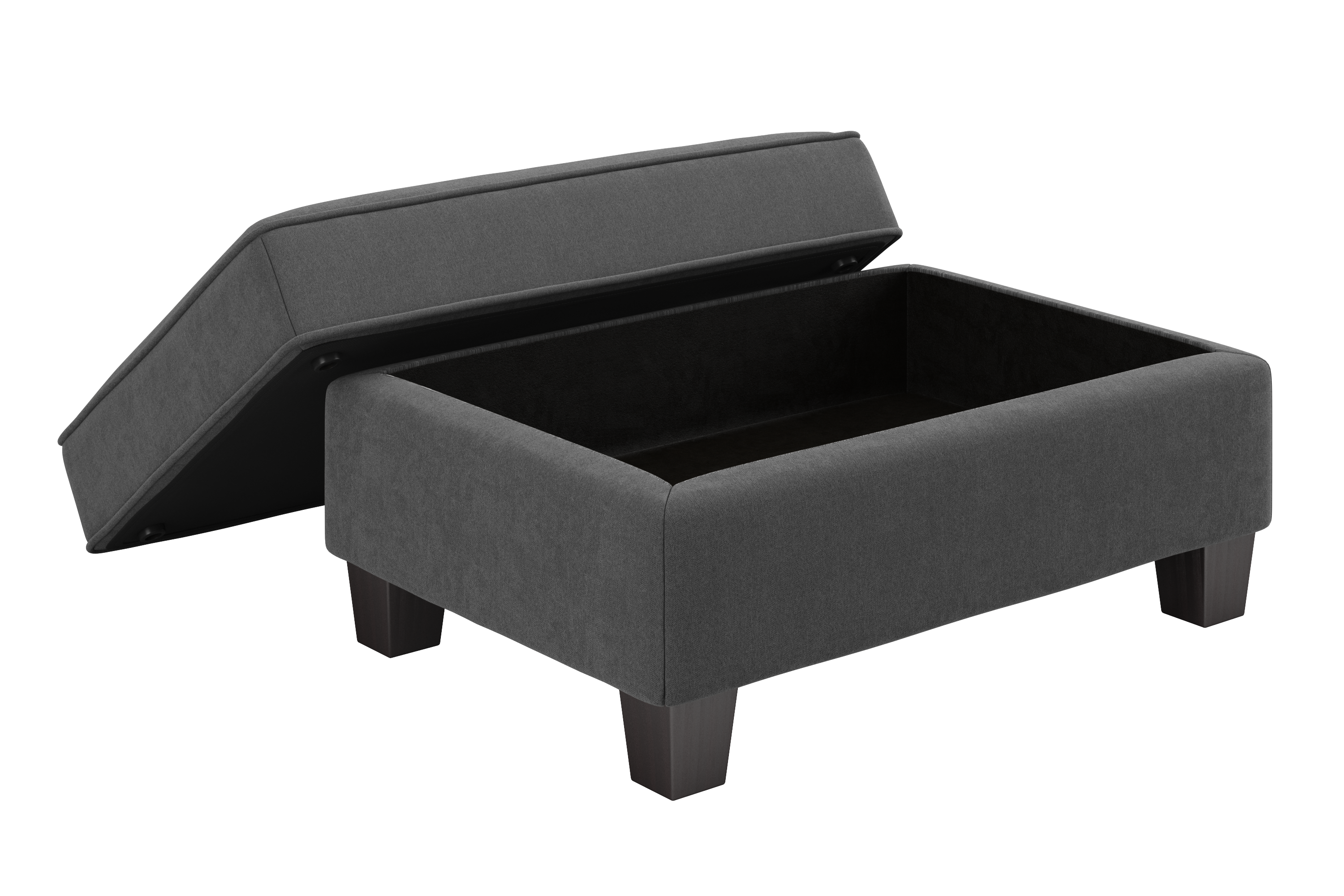 Shop Bush Furniture Stockton Storage Ottoman 03 SNO34SCGH-Z #color_charcoal gray herringbone fabr