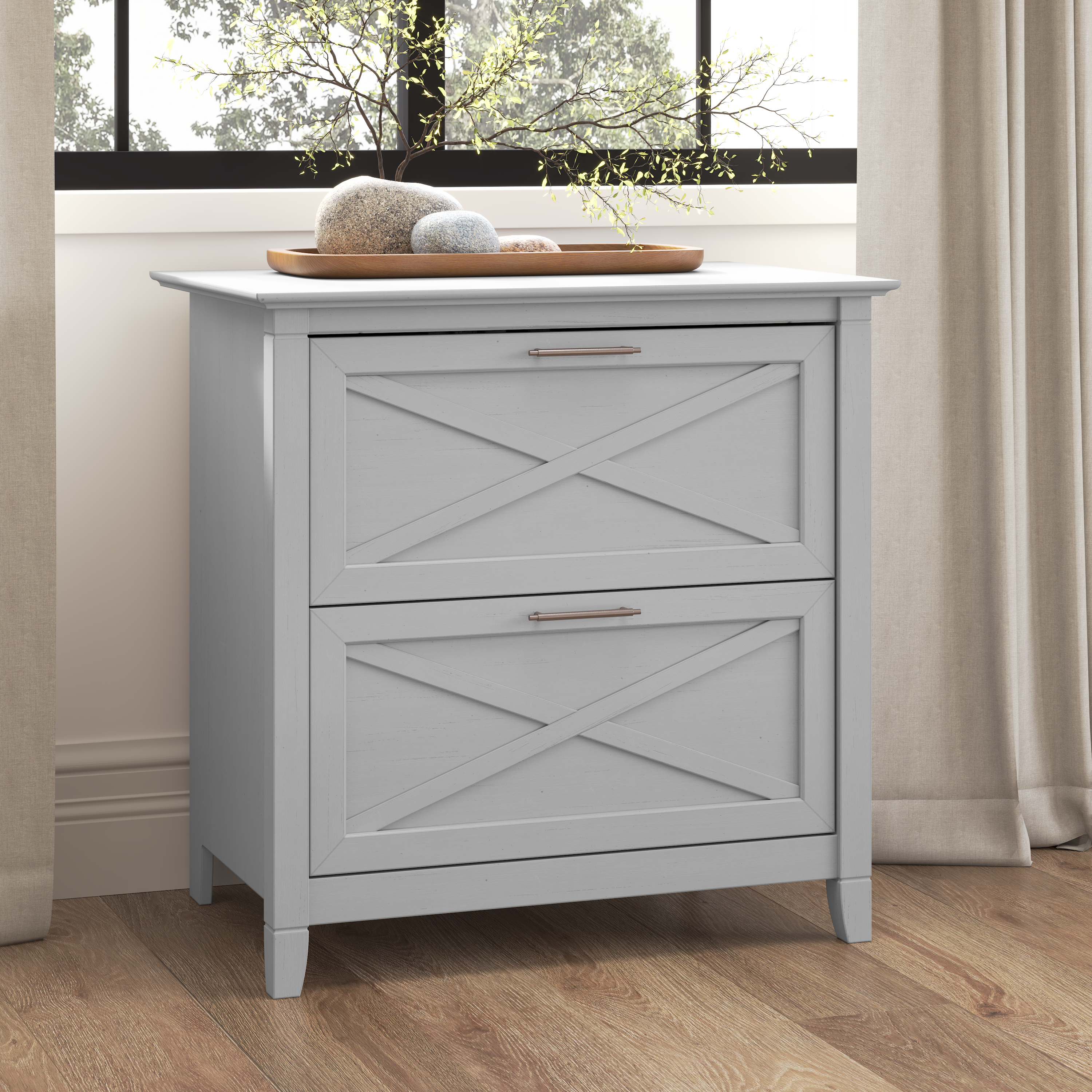 Shop Bush Furniture Key West 2 Drawer Lateral File Cabinet 01 KWF130CG-03 #color_cape cod gray