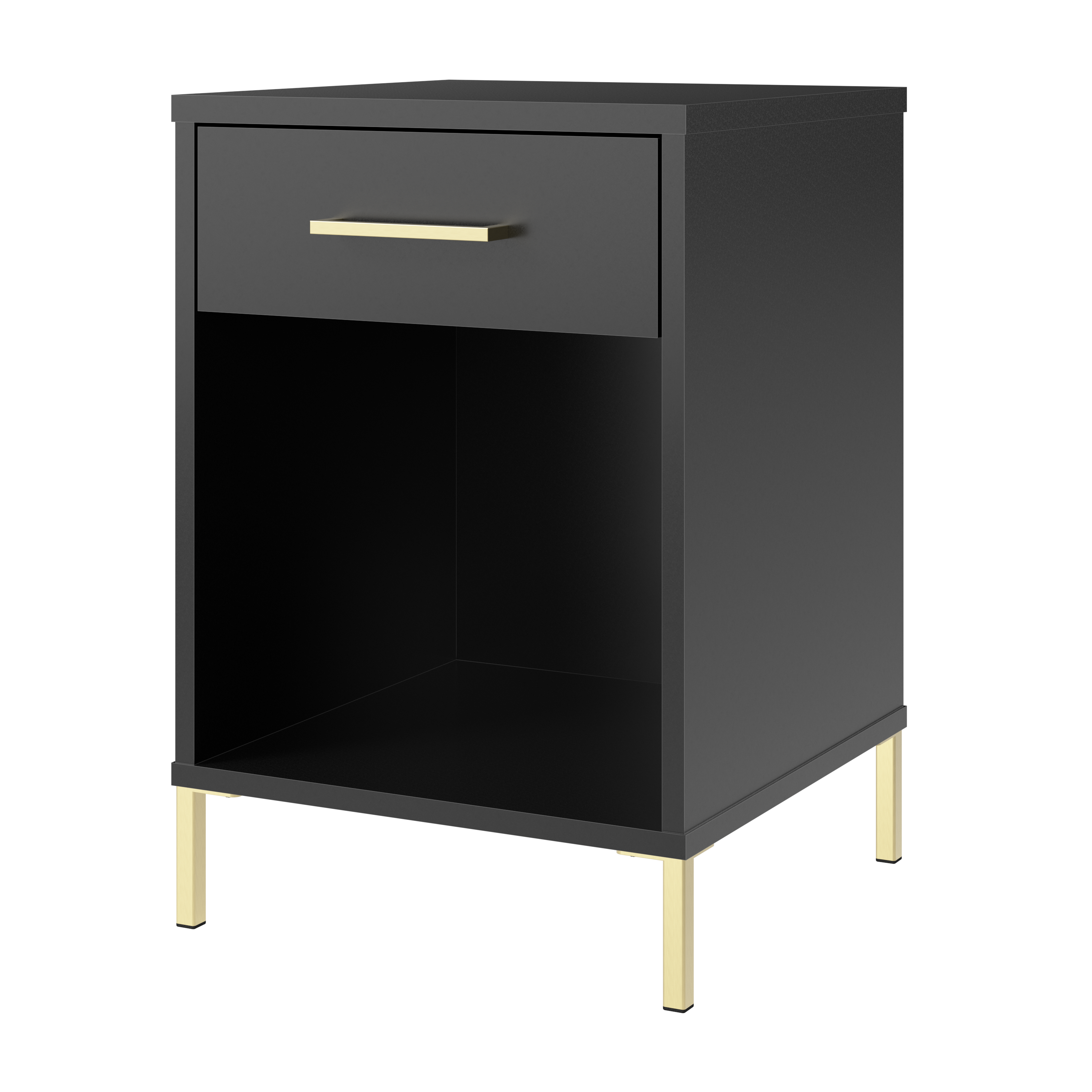 Shop Bush Furniture Soho Nightstand 02 SHT116BL-Z1 #color_black stipple