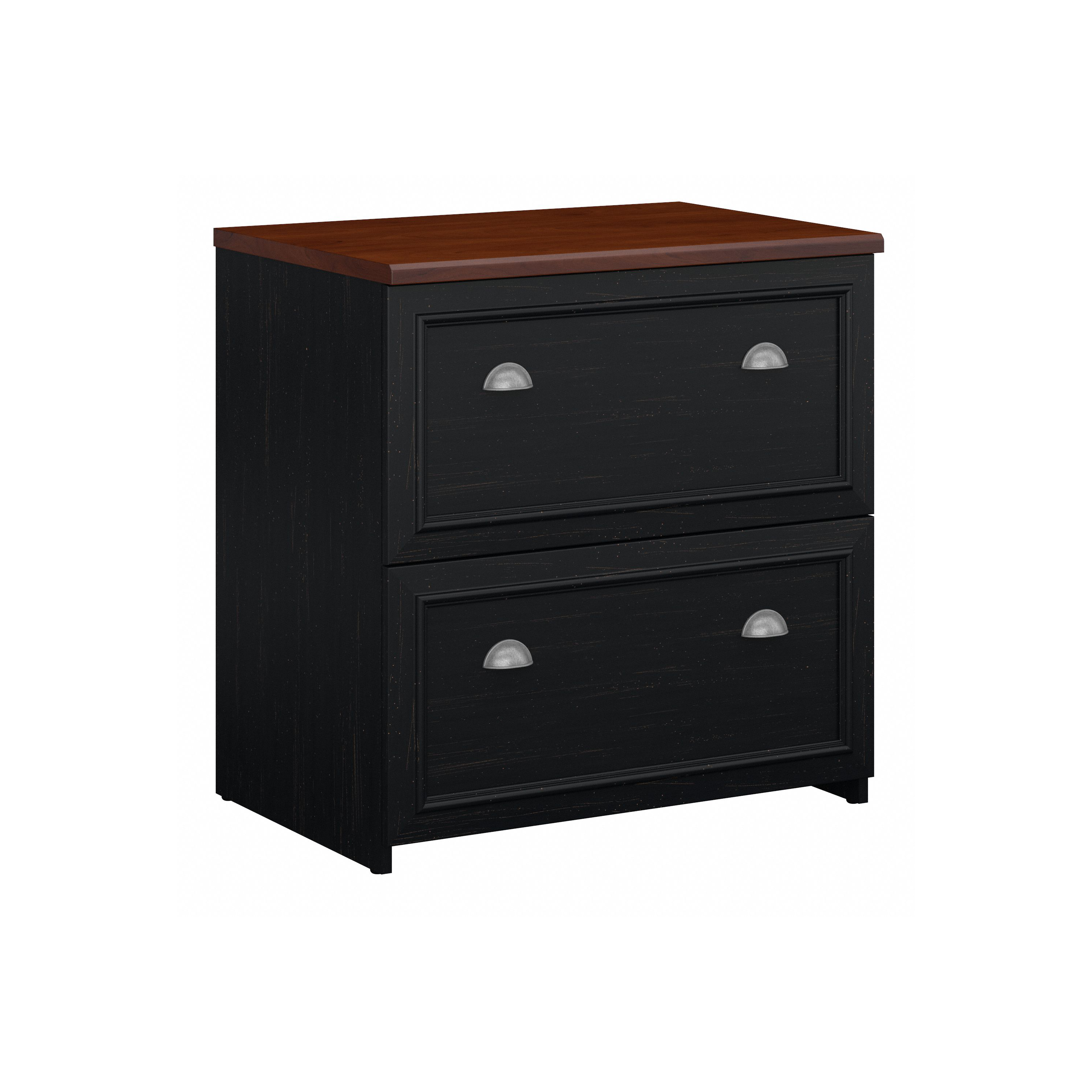 Shop Bush Furniture Fairview 2 Drawer Lateral File Cabinet 02 WC53981-03 #color_antique black/hansen cherry