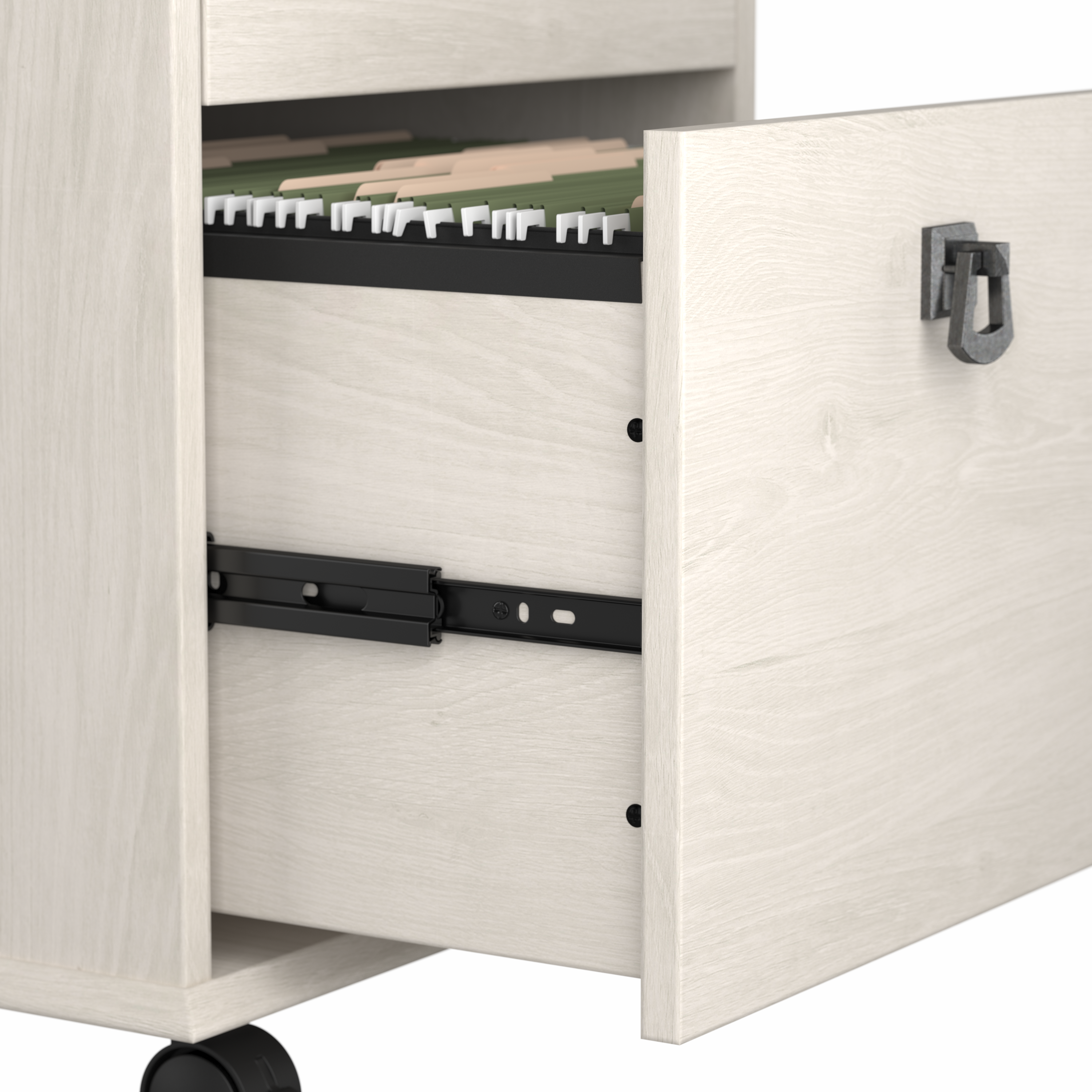 Shop Bush Furniture Homestead Farmhouse Mobile File Cabinet 03 HOF117LW-03 #color_linen white oak