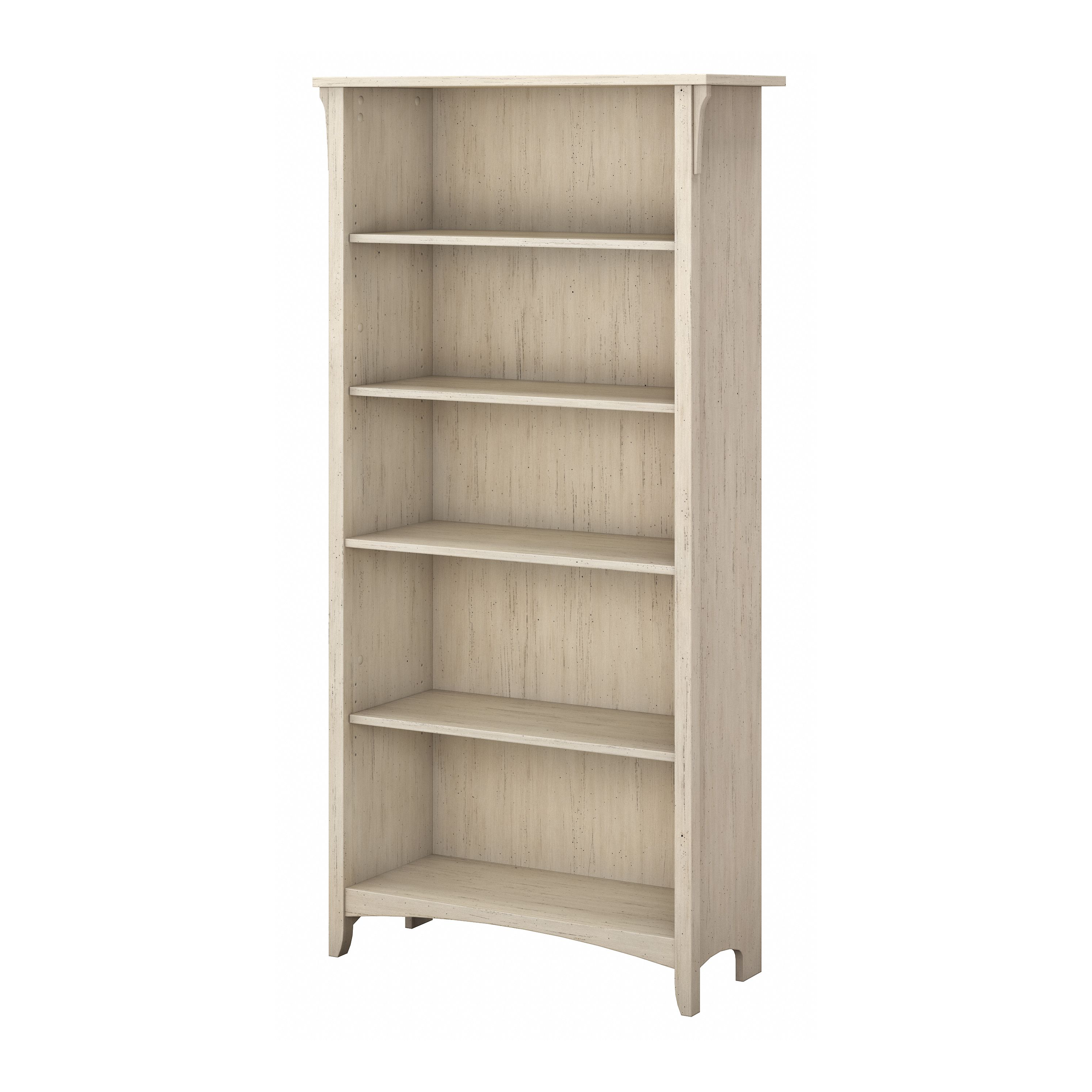 Shop Bush Furniture Salinas Tall 5 Shelf Bookcase 02 SAB132AW-03 #color_antique white