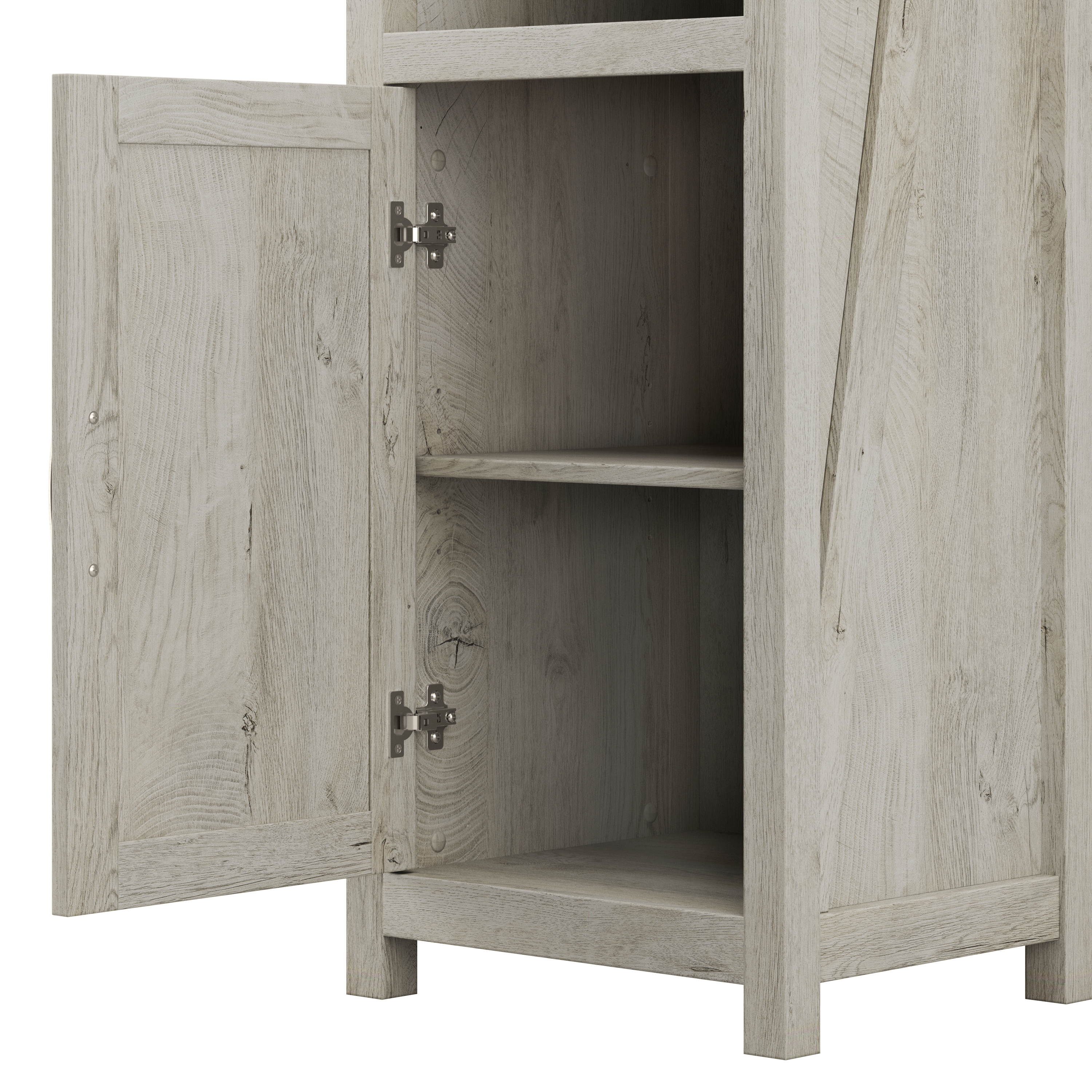 Shop Bush Furniture Knoxville Tall 5 Shelf Bookcase with Doors 08 CGB132CWH-03 #color_cottage white