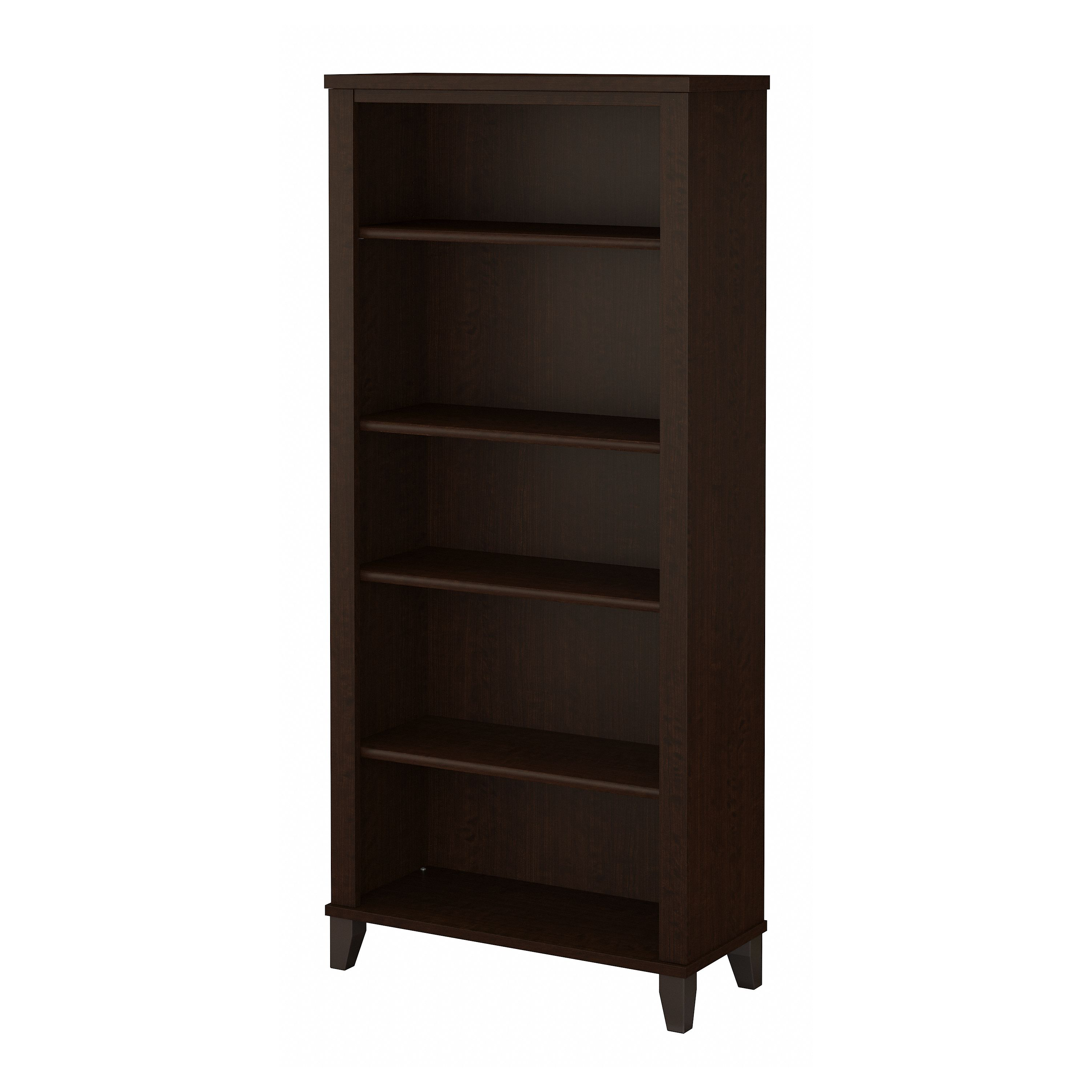 Shop Bush Furniture Somerset Tall 5 Shelf Bookcase 02 WC81865 #color_mocha cherry