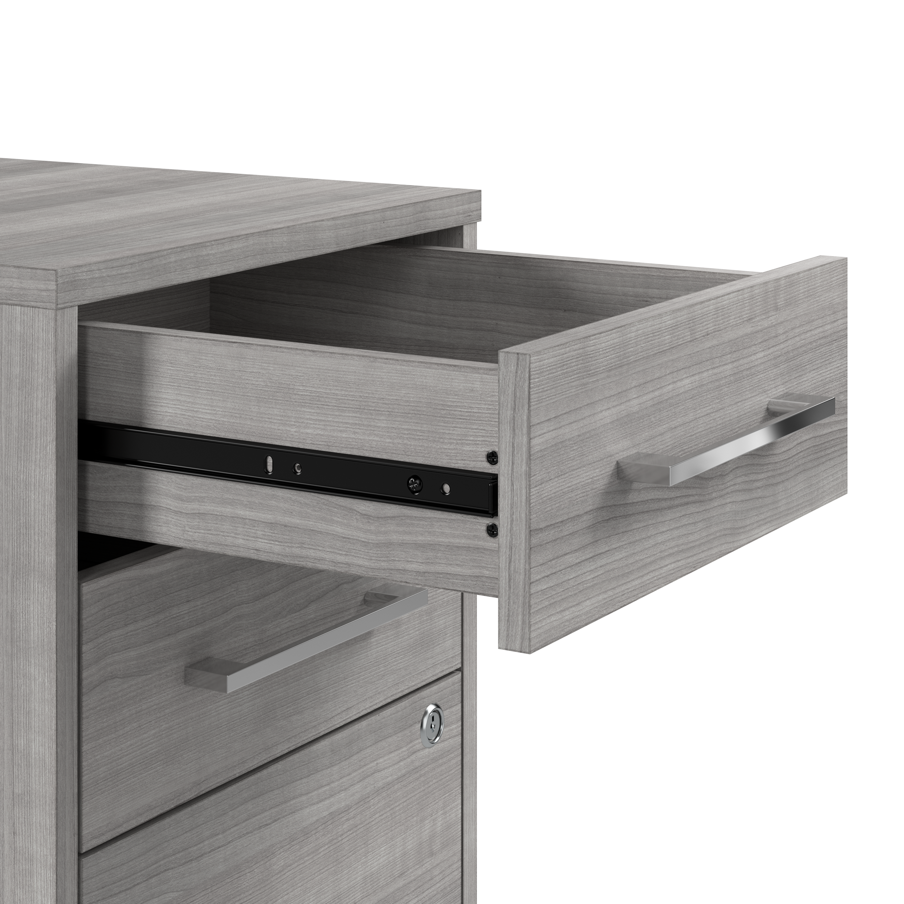 Shop Bush Business Furniture Hustle 3 Drawer Mobile File Cabinet 03 HUF116PG #color_platinum gray