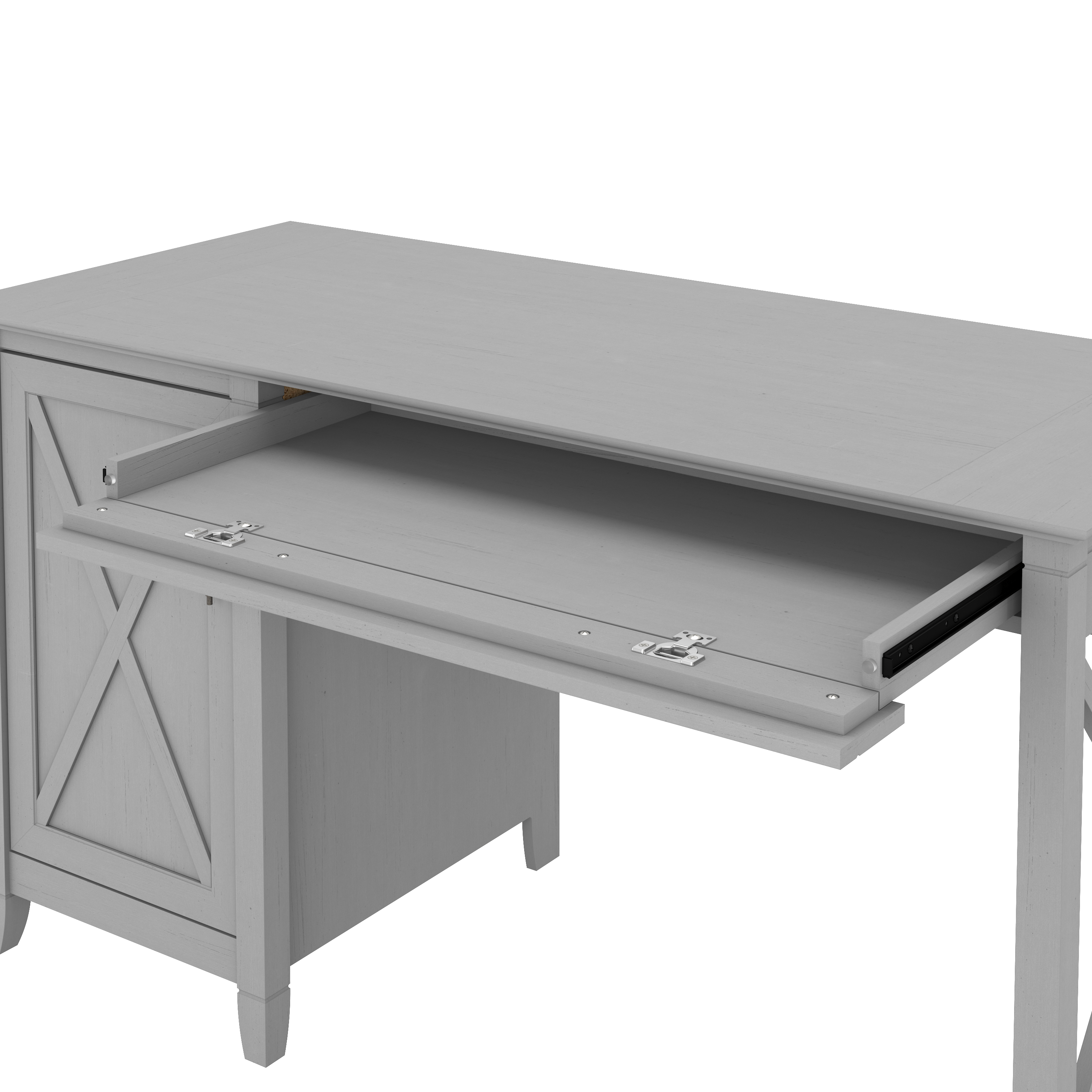 Shop Bush Furniture Key West 54W Computer Desk with Keyboard Tray and Storage 08 KWD154CG-03 #color_cape cod gray