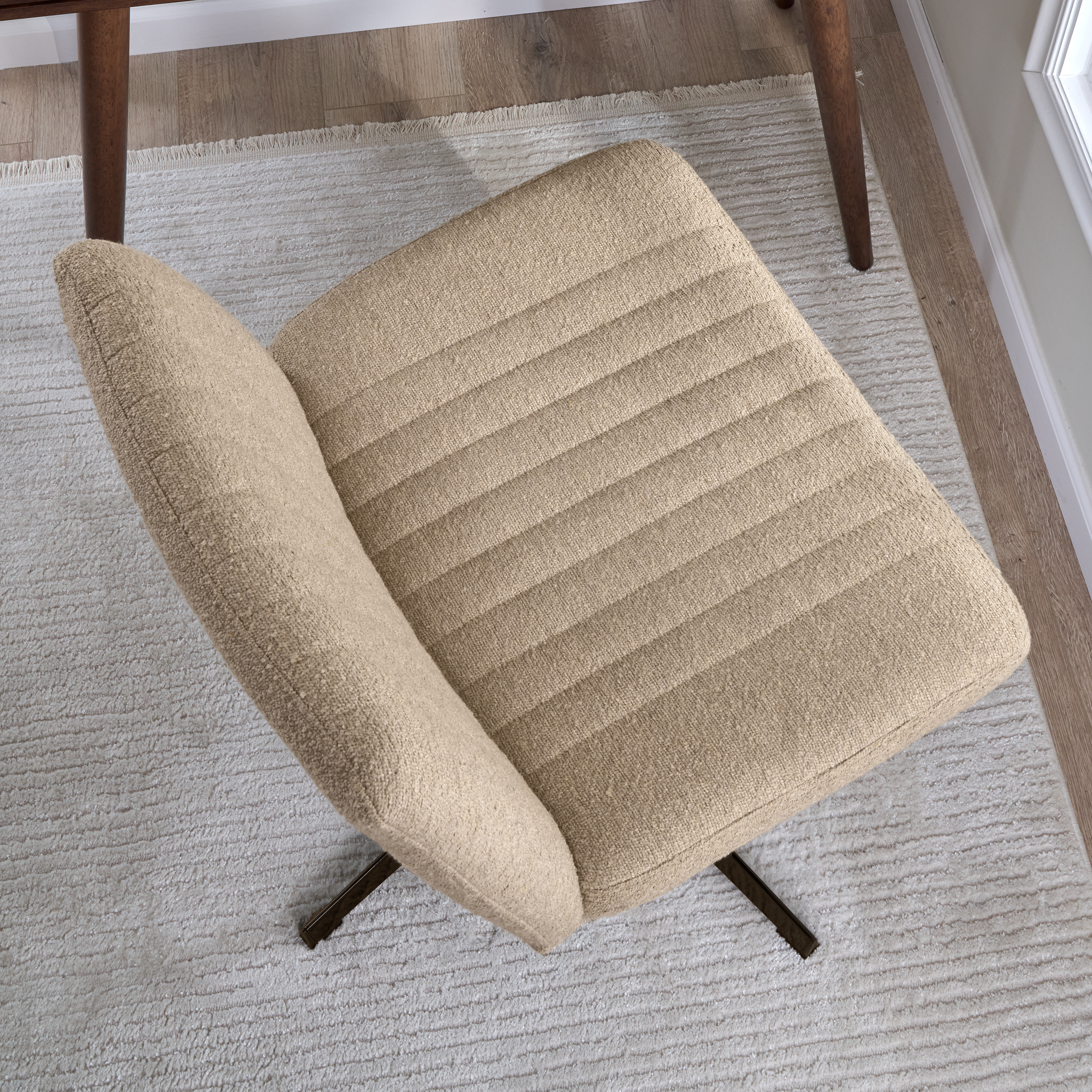 Shop Bush Furniture Sutton Armless Computer Chair Without Wheels 05 CH4201CBF-03 #color_cool beige fabric