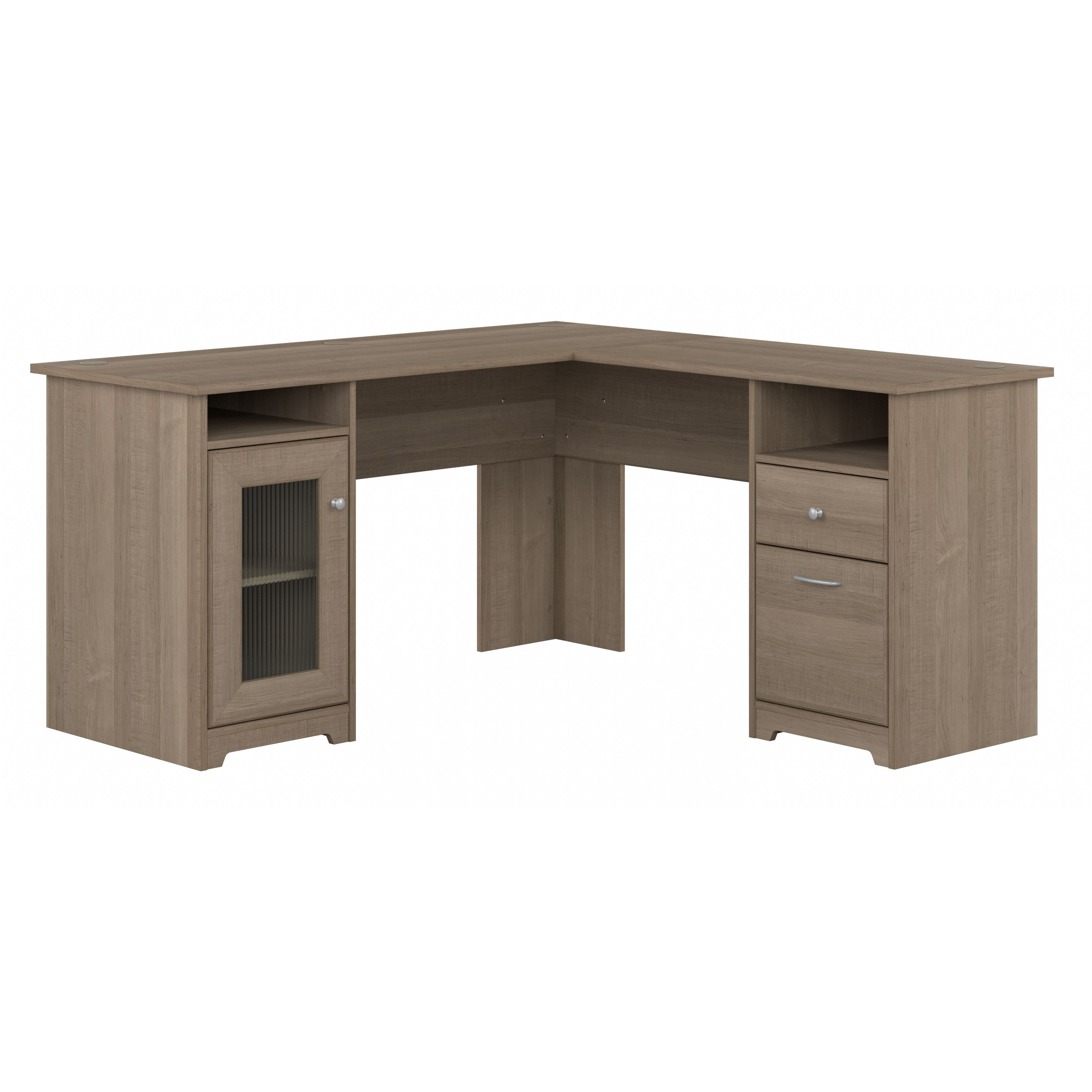 Shop Bush Furniture Cabot 60W L Shaped Computer Desk with Storage 02 WC31230K #color_ash gray