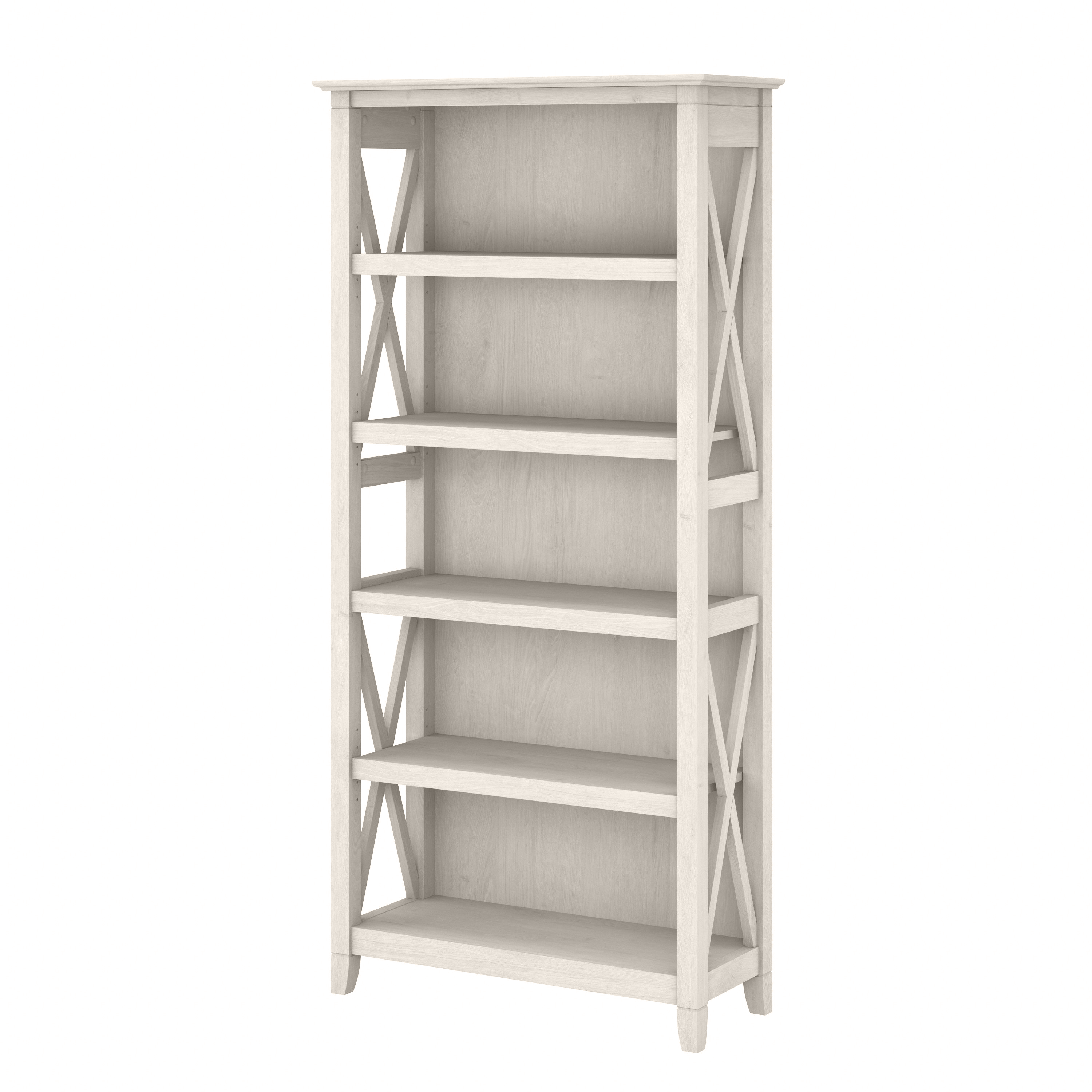 Shop Bush Furniture Key West Tall 5 Shelf Bookcase 02 KWB132LW-03 #color_linen white oak