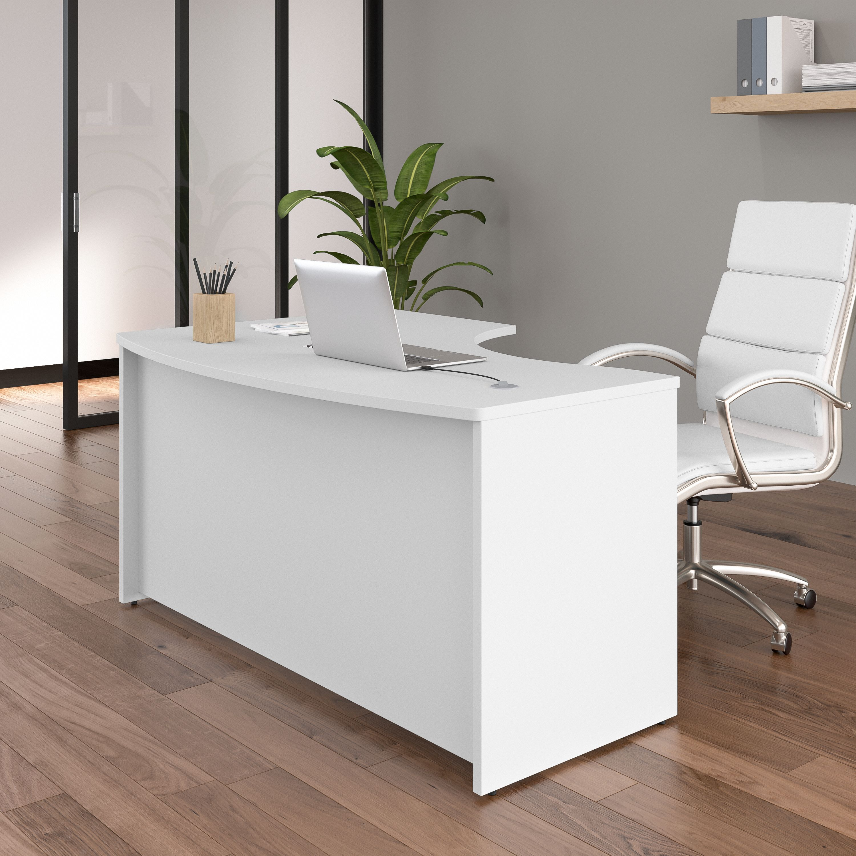 Shop Bush Business Furniture Studio C 60W x 43D Right Hand L-Bow Desk Shell 01 SCD560WH #color_white