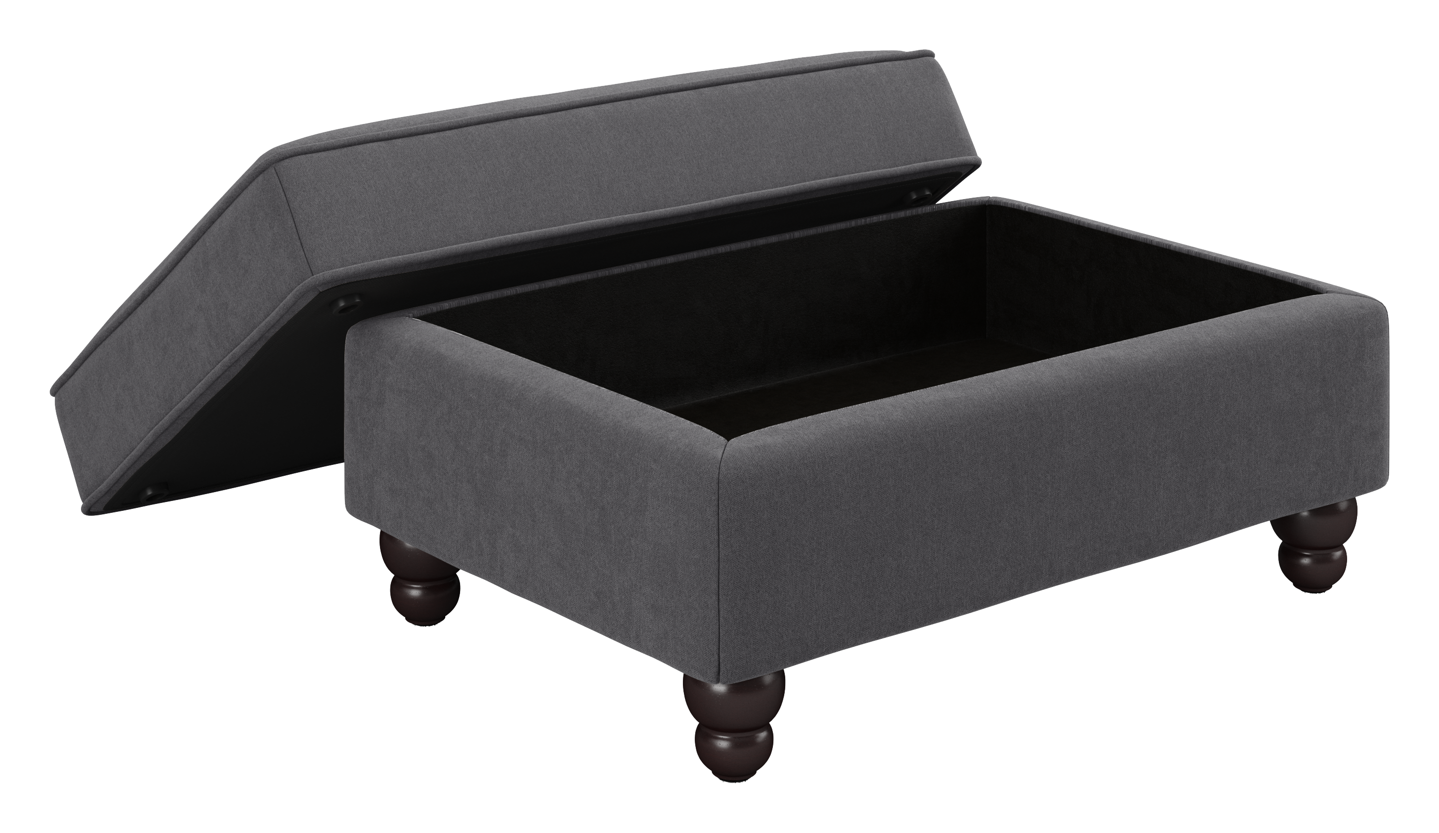 Shop Bush Furniture Coventry Storage Ottoman 07 CVO34BCGH-Z #color_charcoal gray herringbone fabr