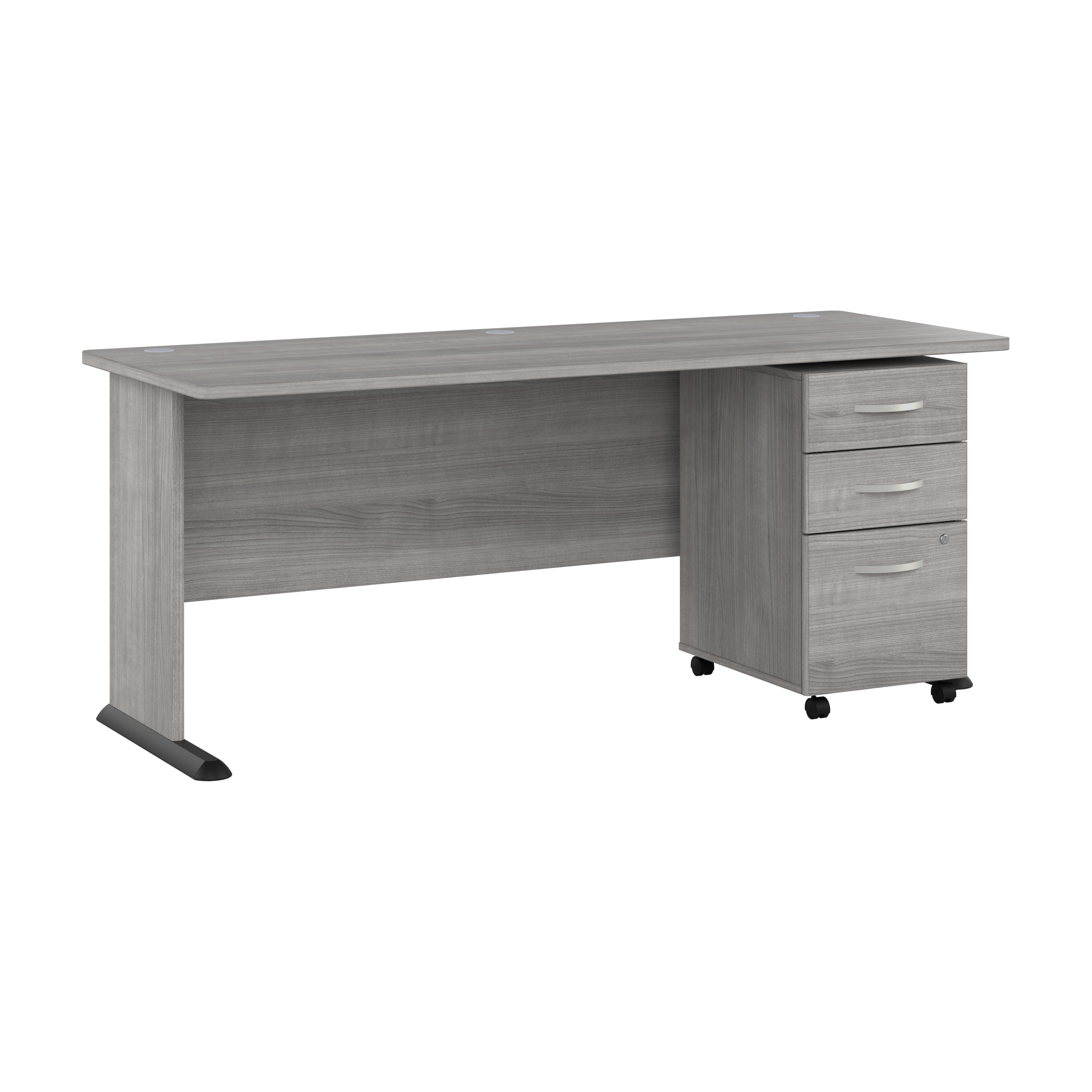 Shop Bush Business Furniture Studio A 72W Computer Desk with 3 Drawer Mobile File Cabinet 02 STA004PGSU #color_platinum gray