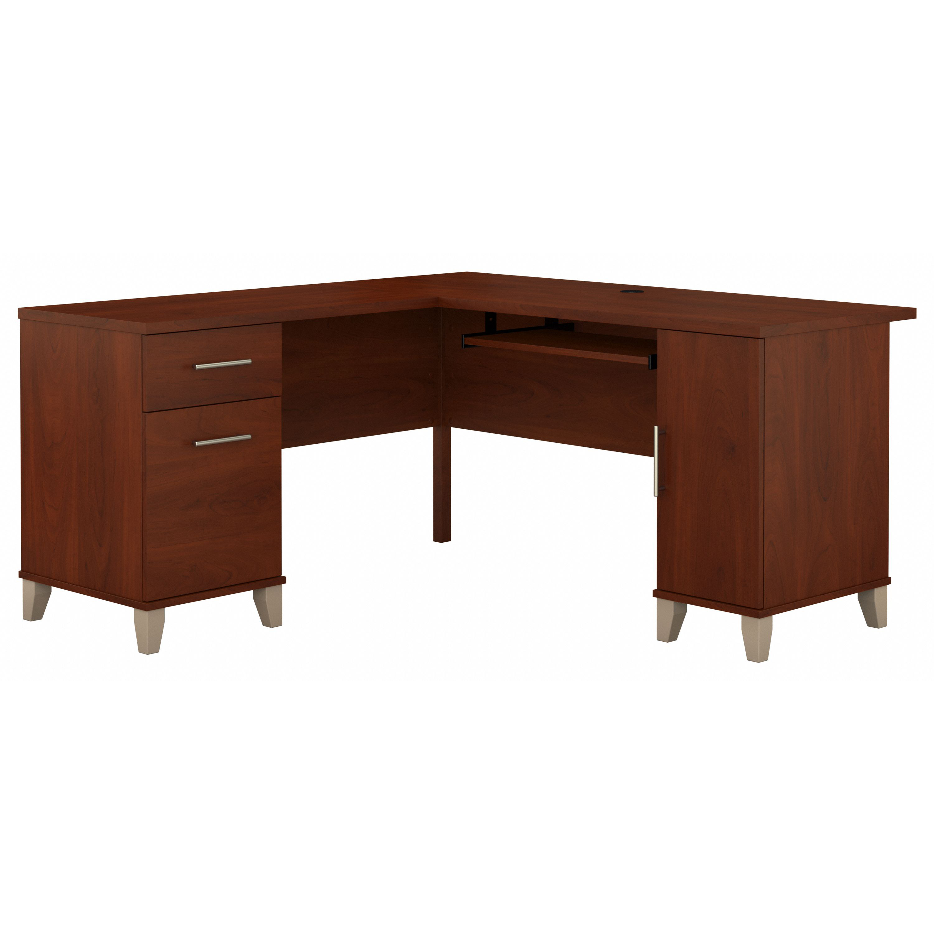 Shop Bush Furniture Somerset 60W L Shaped Desk with Storage 02 WC81730K #color_hansen cherry