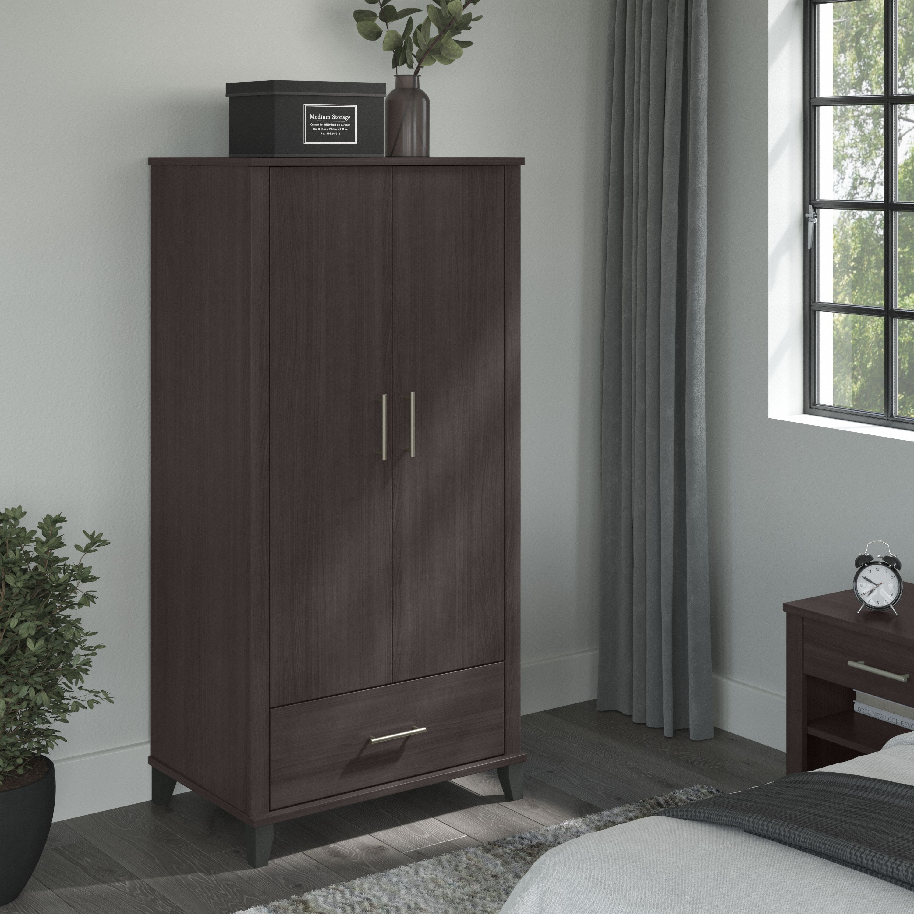 Shop Bush Furniture Somerset Large Armoire Cabinet 01 STS166SGK #color_storm gray