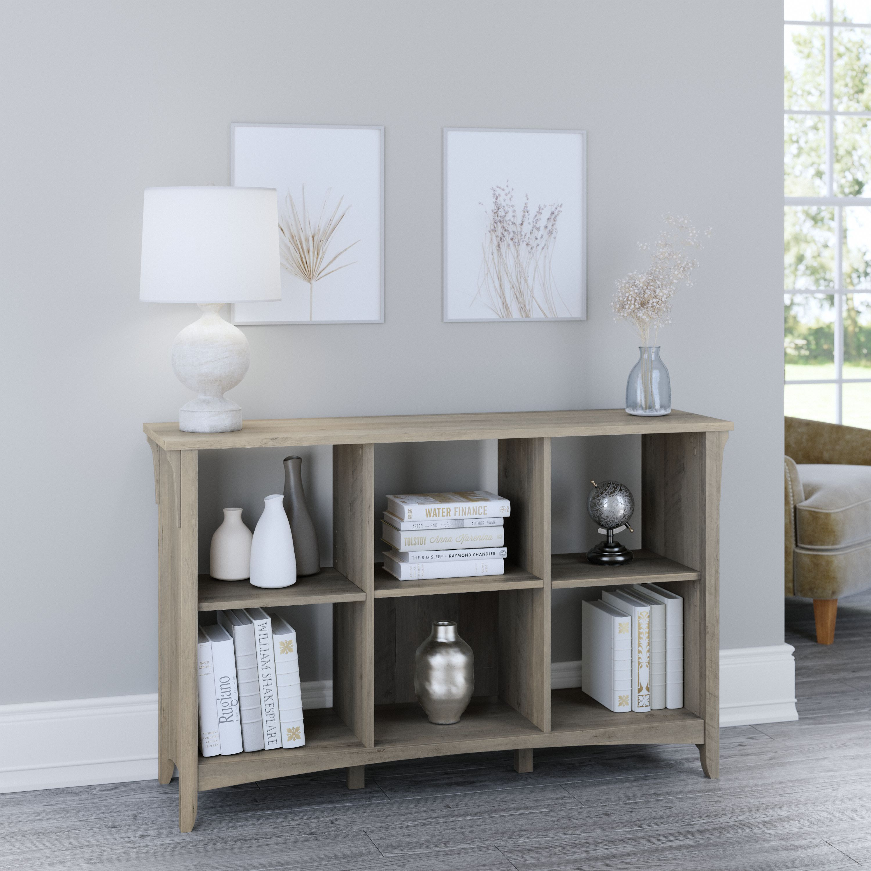 Shop Bush Furniture Salinas 6 Cube Organizer 01 SAB148DG-03 #color_driftwood gray