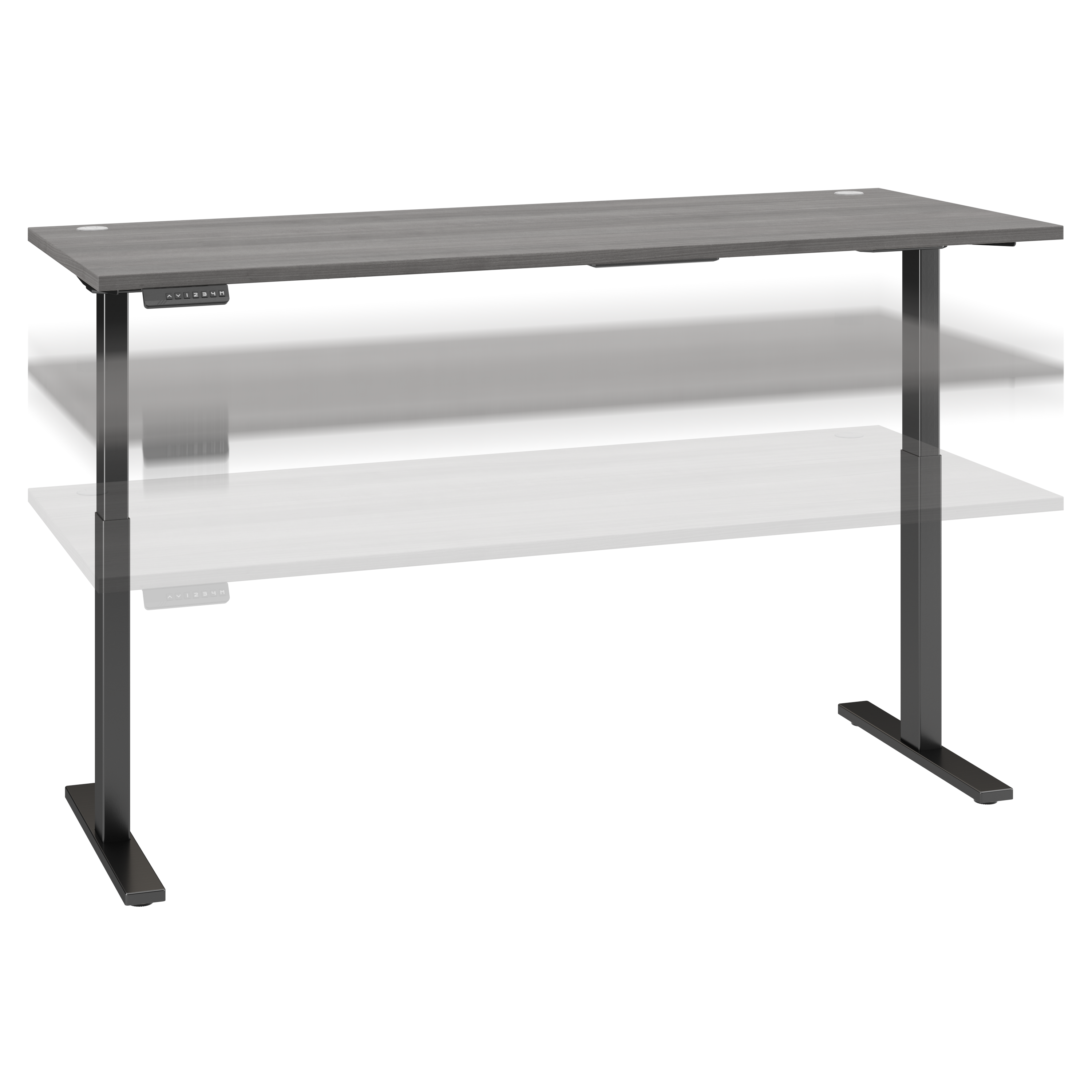 Shop Move 60 Series by Bush Business Furniture 72W x 30D Electric Height Adjustable Standing Desk 02 M6S7230PGBK #color_platinum gray/black powder coat