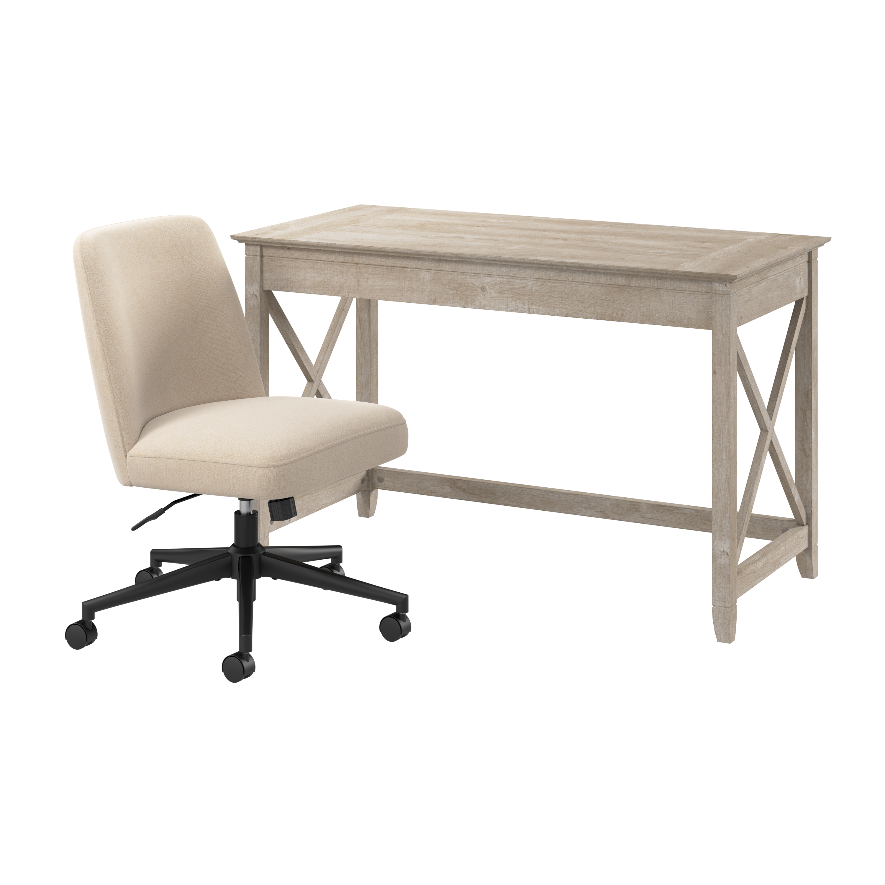 Shop Bush Furniture Key West 48W x 24D Writing Desk and Chair Set 02 KWS103WG #color_washed gray