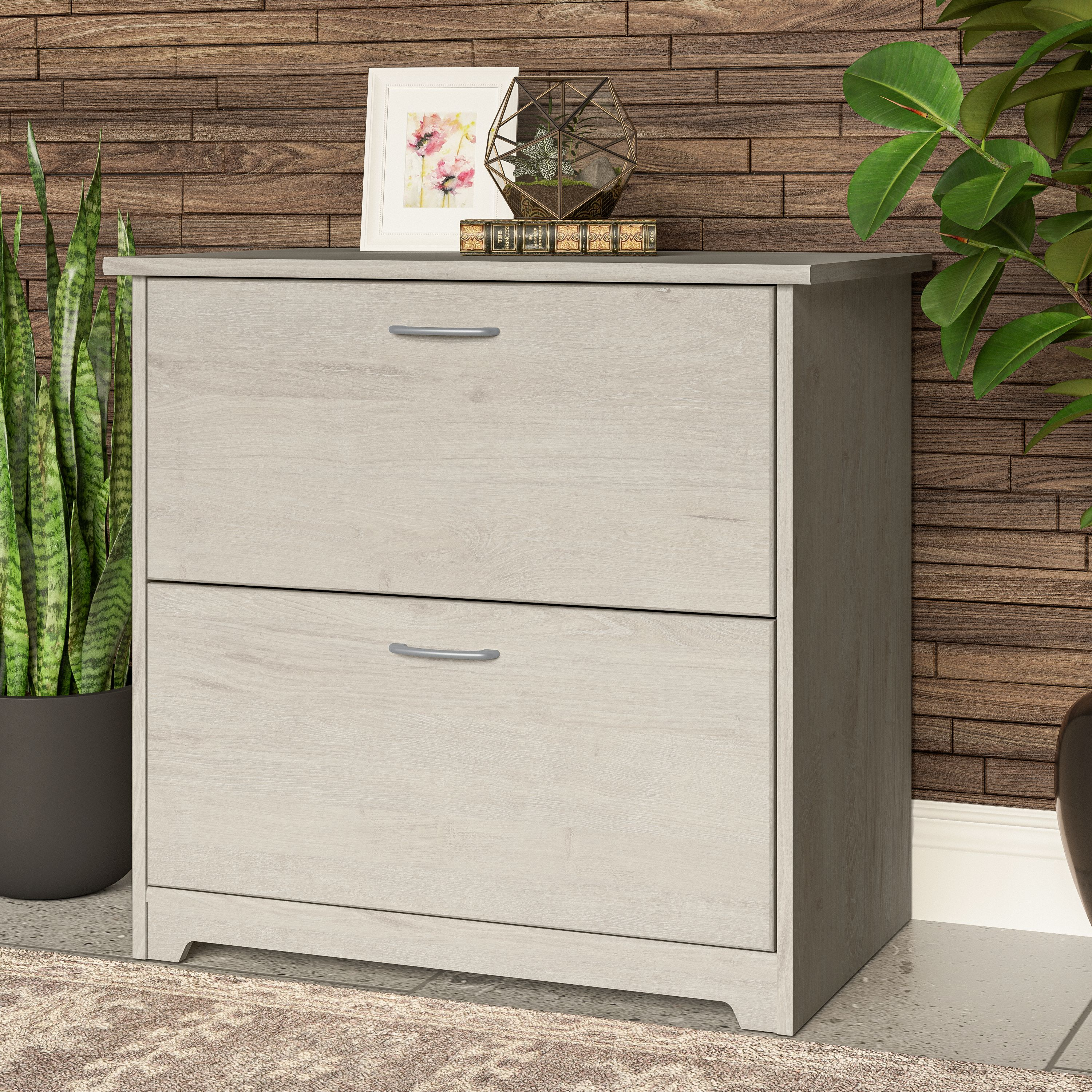 Shop Bush Furniture Cabot 2 Drawer Lateral File Cabinet 01 WC31180-03 #color_linen white oak