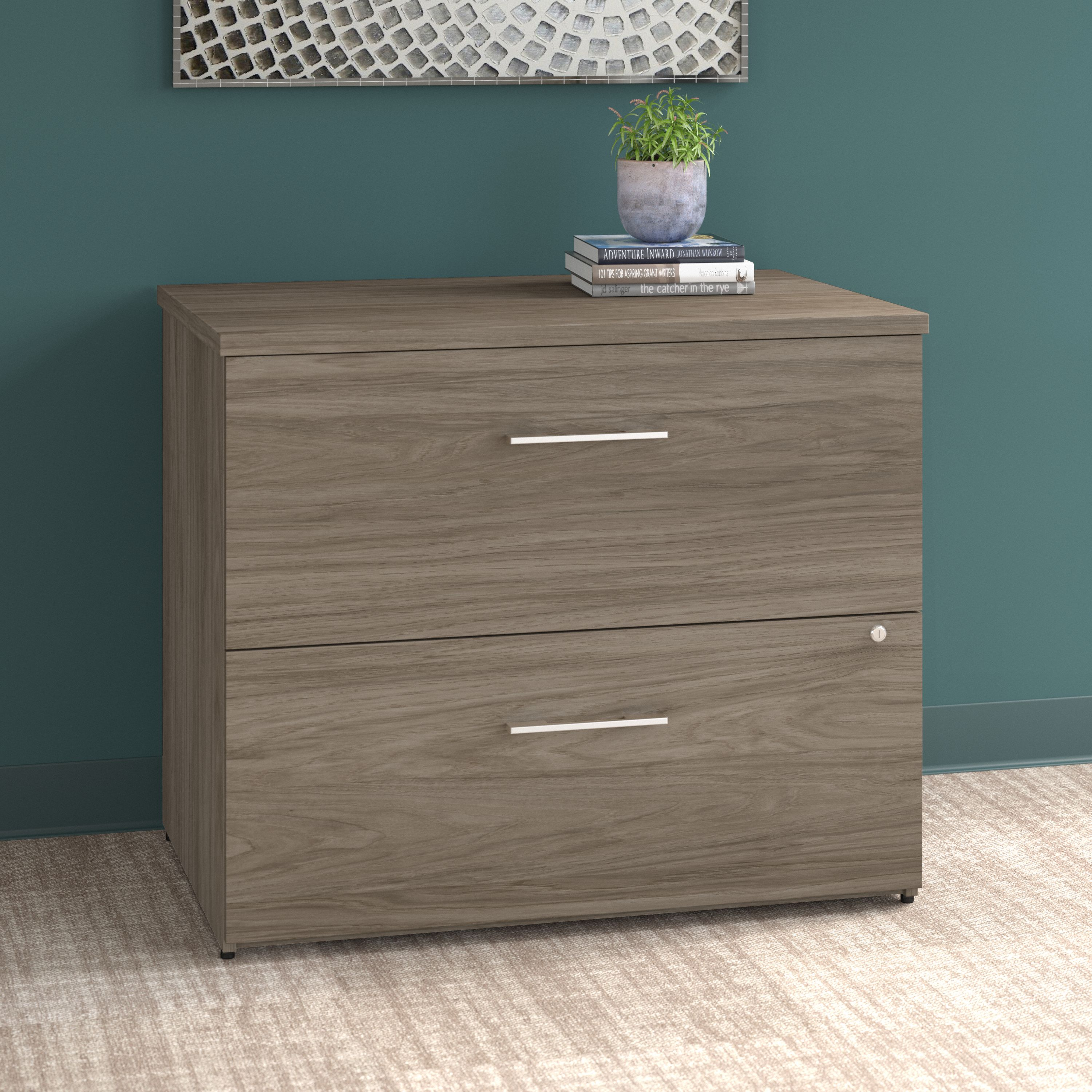 Shop Bush Business Furniture Office 500 36W 2 Drawer Lateral File Cabinet - Assembled 01 OFF136MHSU #color_modern hickory