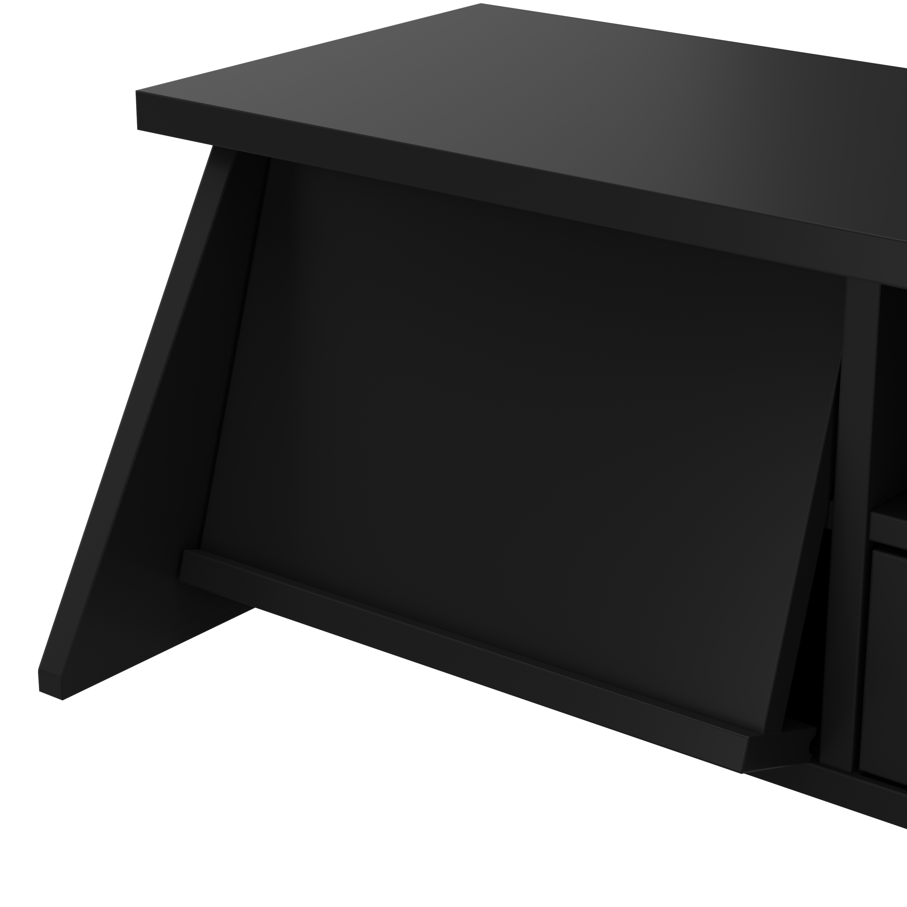 Shop Bush Furniture Broadview 60W L Shaped Computer Desk with Storage and Desktop Organizer 09 BD029CBL #color_classic black