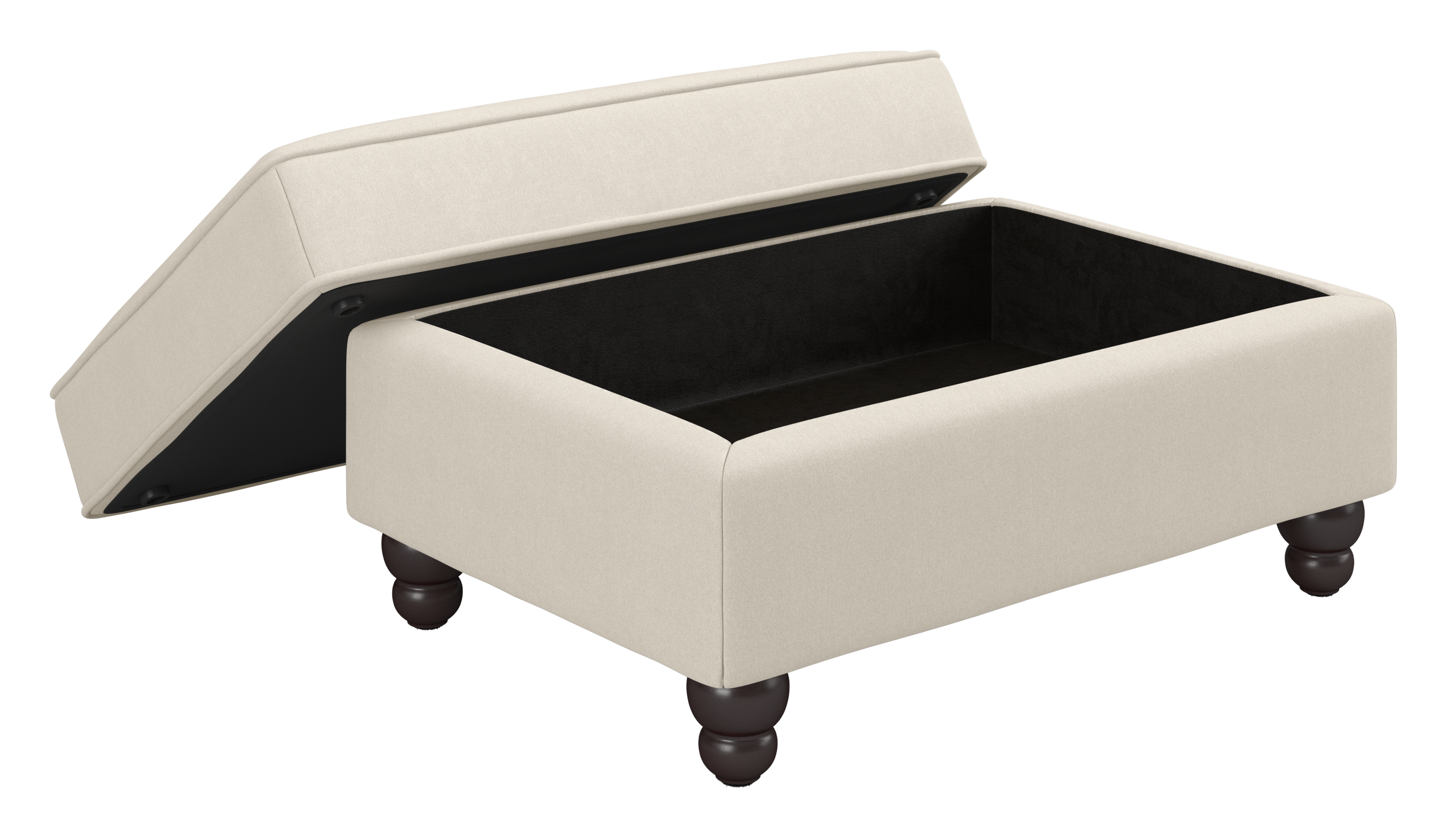 Shop Bush Furniture Coventry Storage Ottoman 03 CVO34BCRH-Z #color_cream herringbone fabric