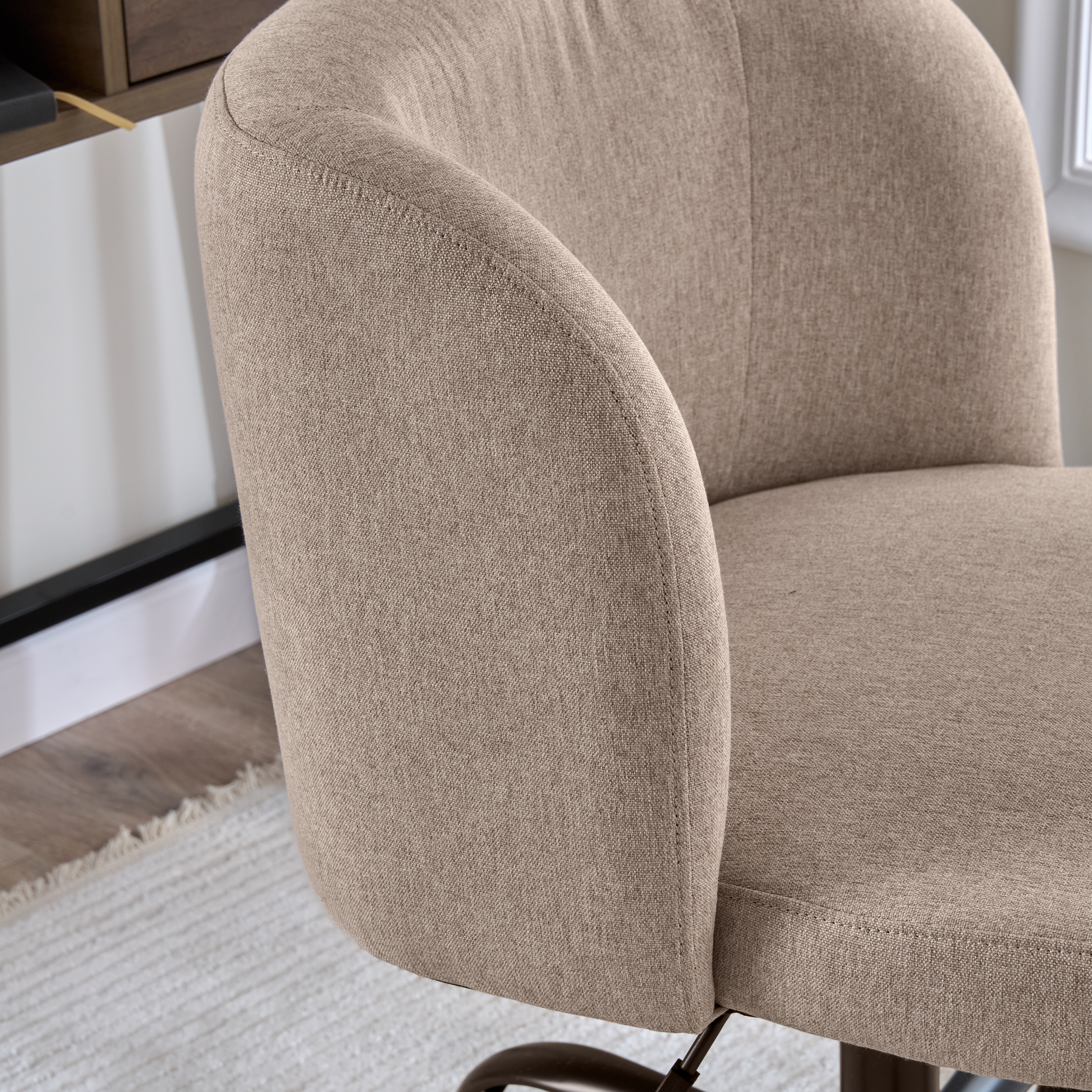 Shop Bush Furniture Pembroke Armless Desk Chair for Home Office 04 CH4301BGF-03 #color_beige fabric