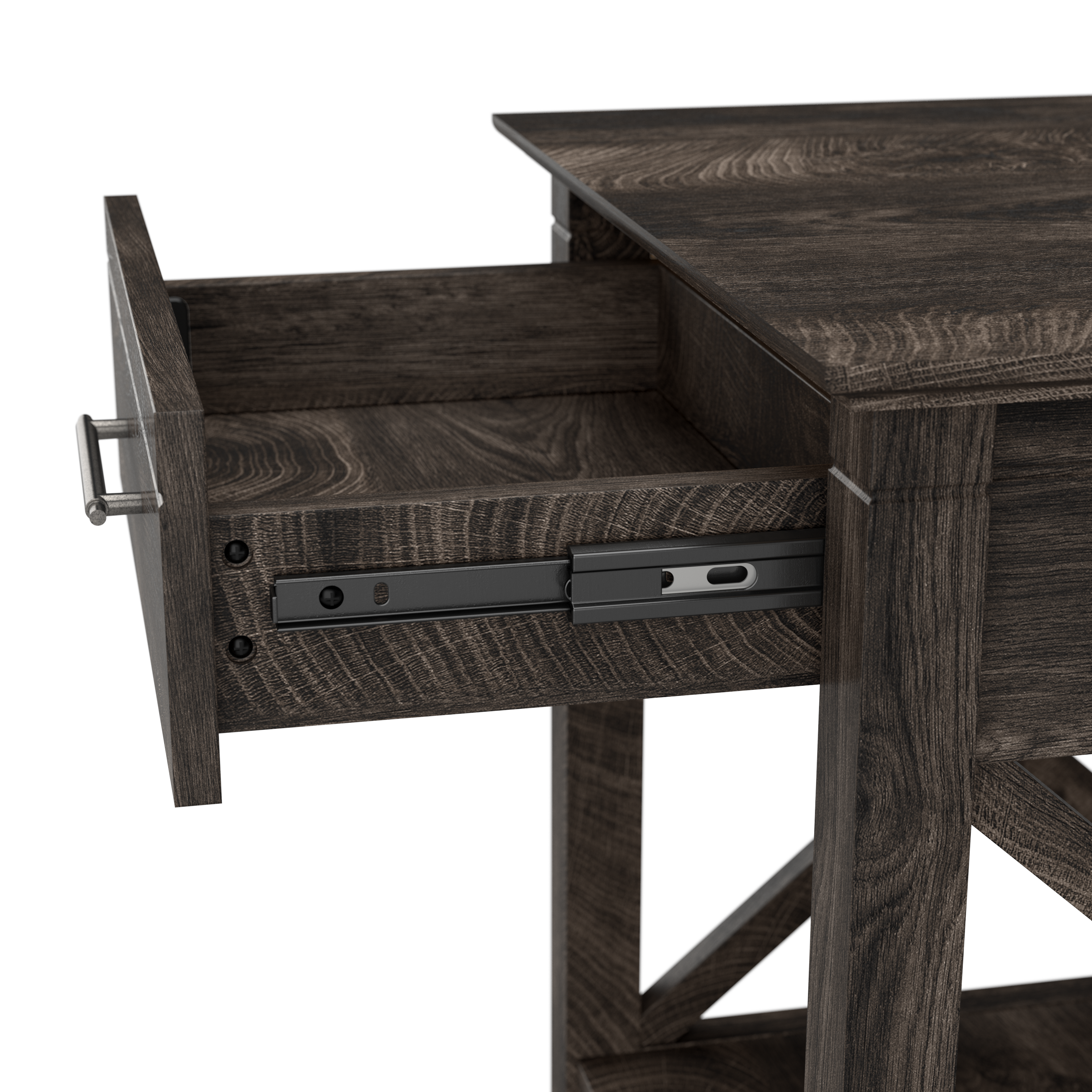 Shop Bush Furniture Key West Console Table with Drawers and Shelves 07 KWT248GH-03 #color_dark gray hickory