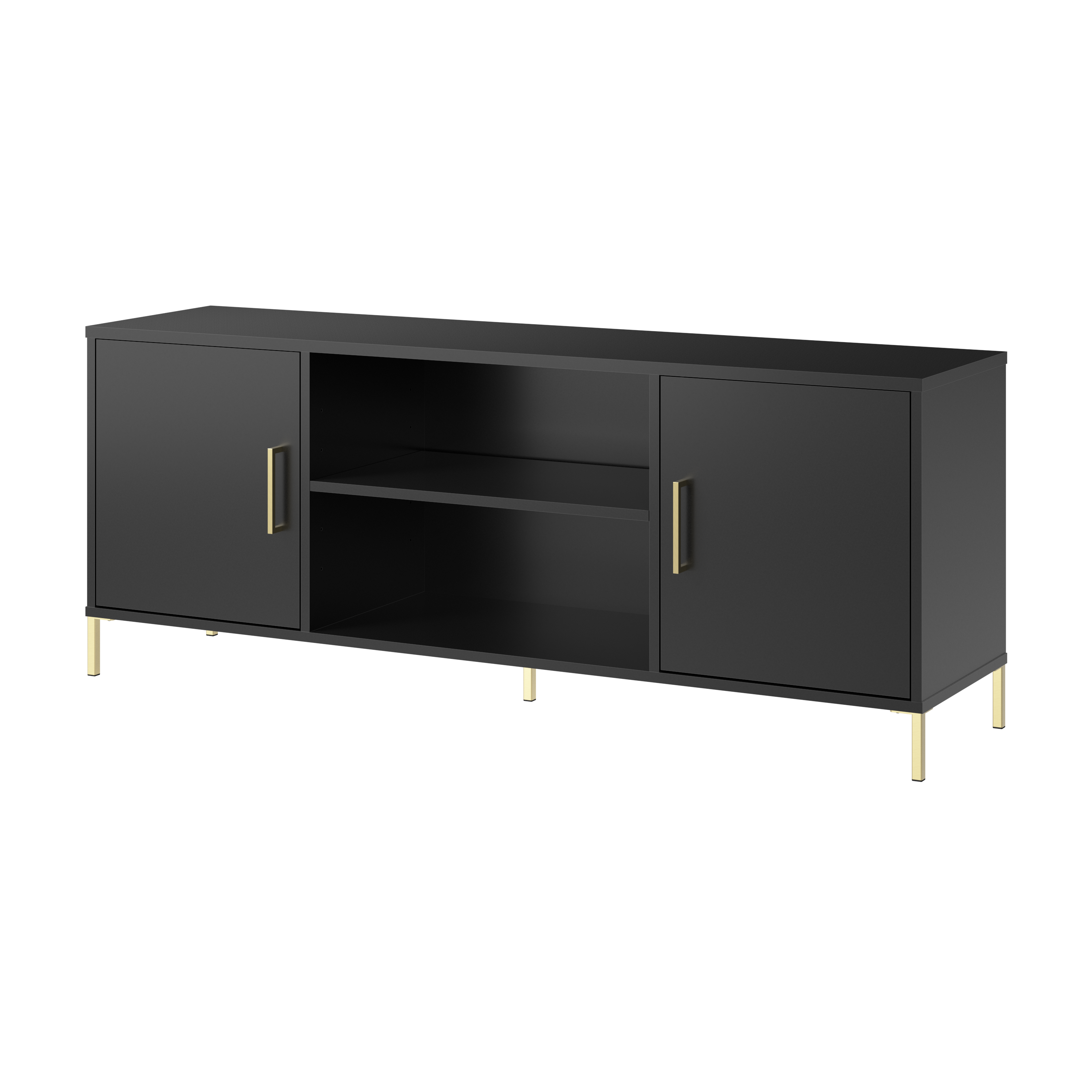 Shop Bush Furniture Soho 58W TV Stand 02 SHV158BL-Z #color_black stipple