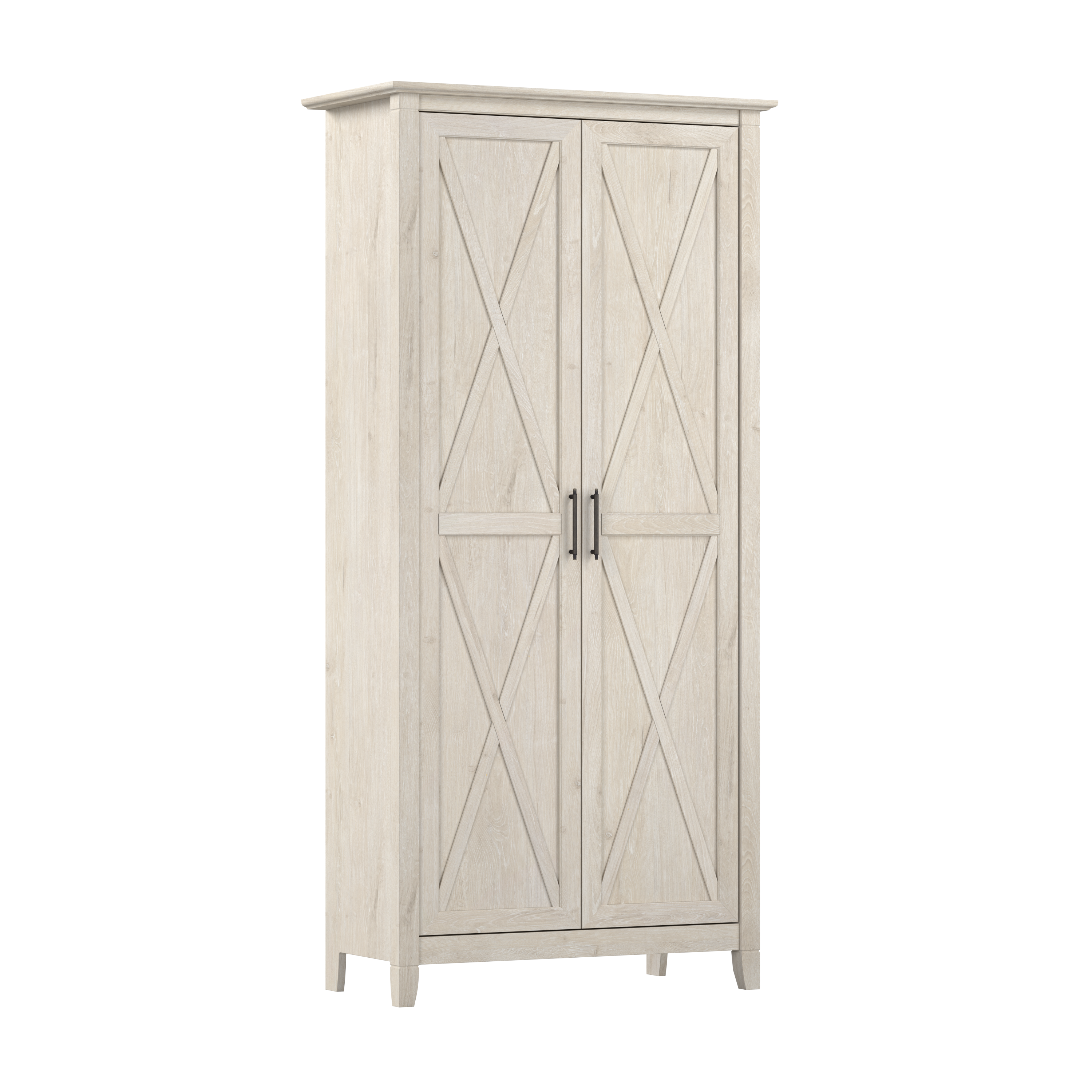 Shop Bush Furniture Key West Tall Storage Cabinet with Doors and Shelves 02 KWS266LW-03 #color_linen white oak