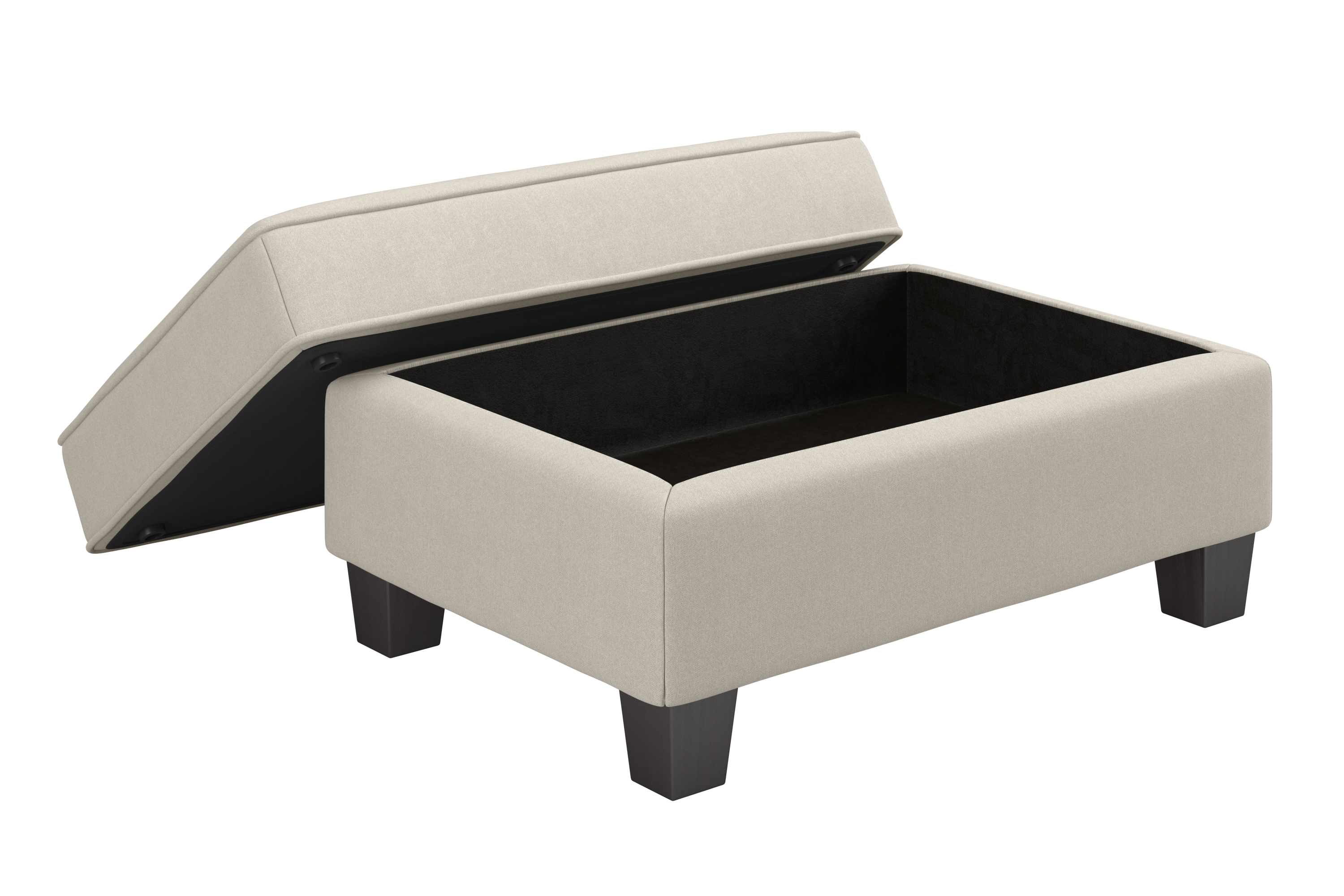 Shop Bush Furniture Stockton Storage Ottoman 07 SNO34SCRH-Z #color_cream herringbone fabric