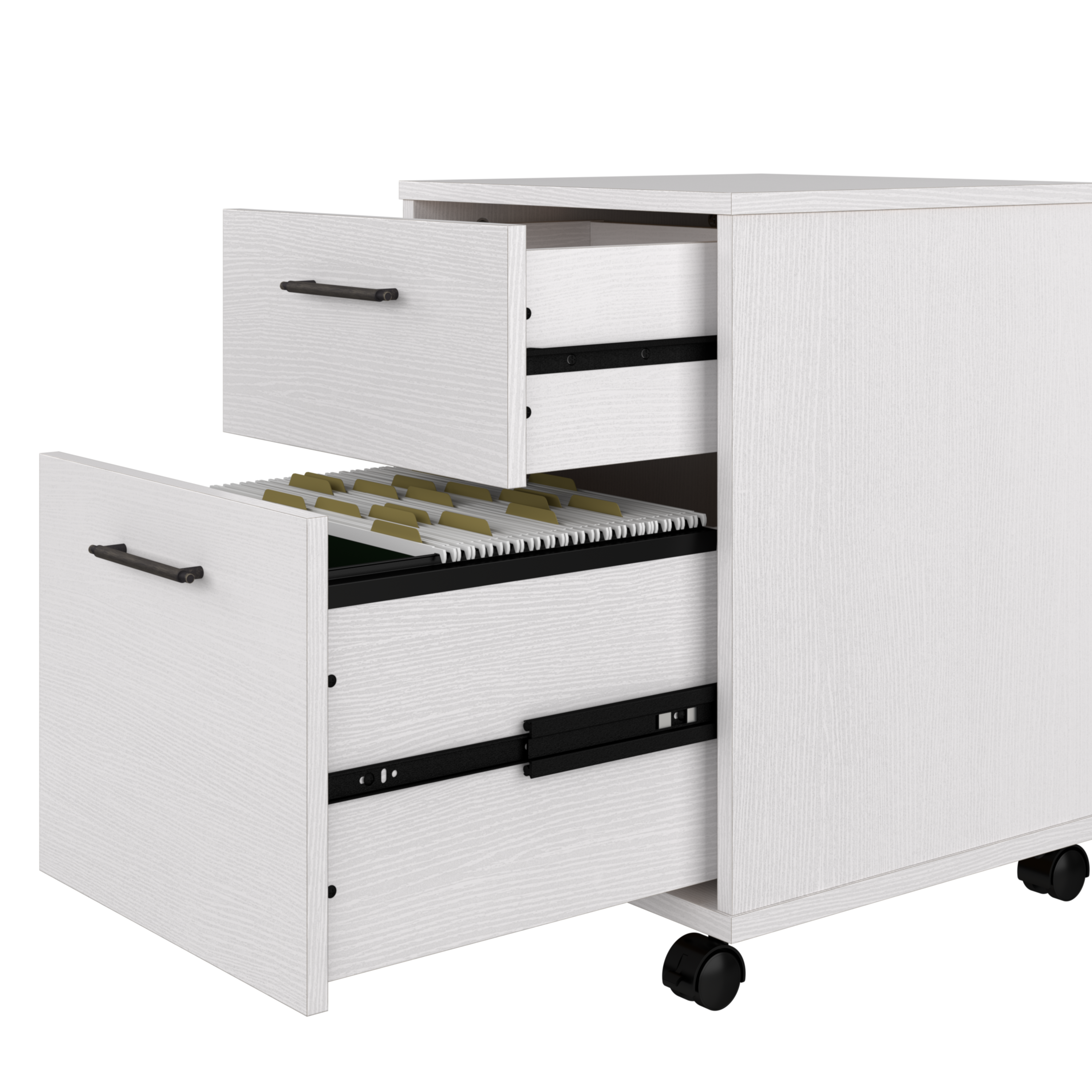 Shop Bush Furniture Key West 2 Drawer Mobile File Cabinet 03 KWF116WT-03 #color_pure white oak