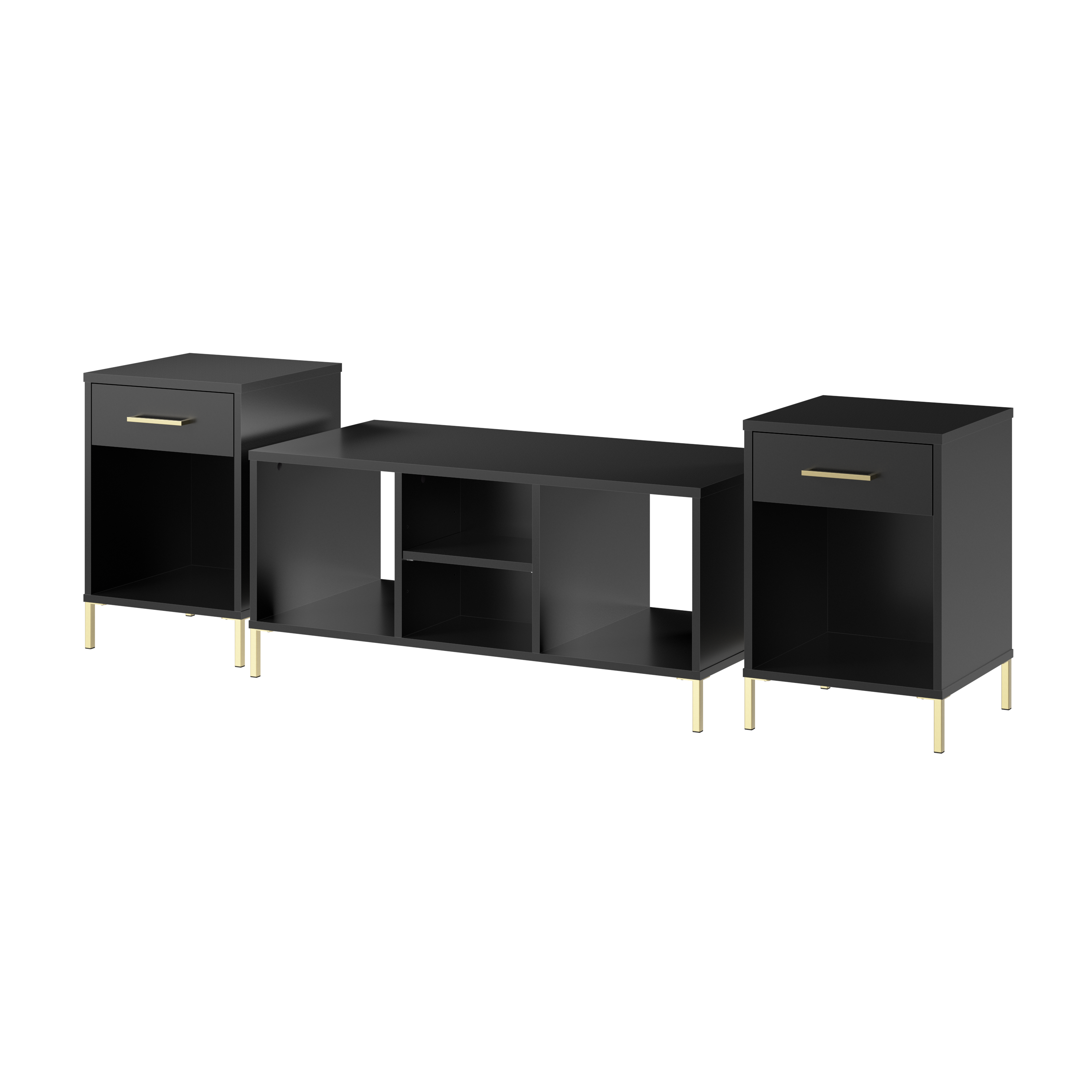 Shop Bush Furniture Soho Coffee Table with End Tables 02 SHH004BL #color_black stipple