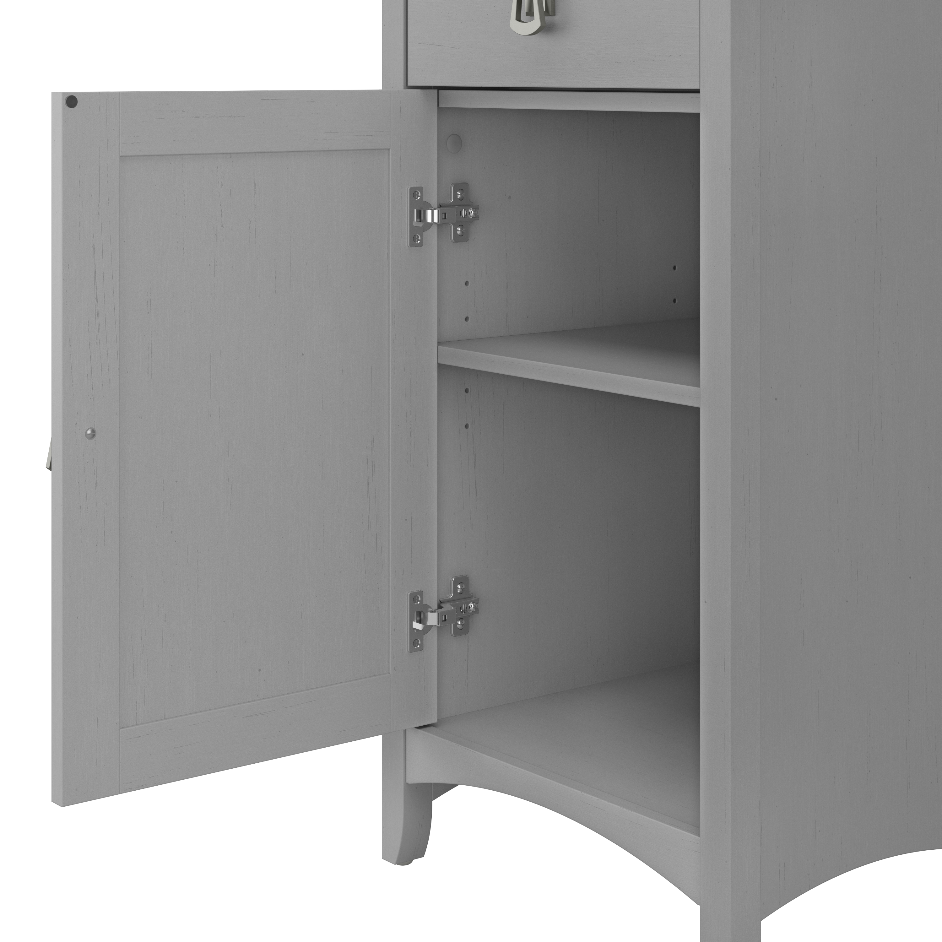 Shop Bush Furniture Salinas Tall Narrow Bookcase Cabinet 07 SAS168CG-Z #color_cape cod gray