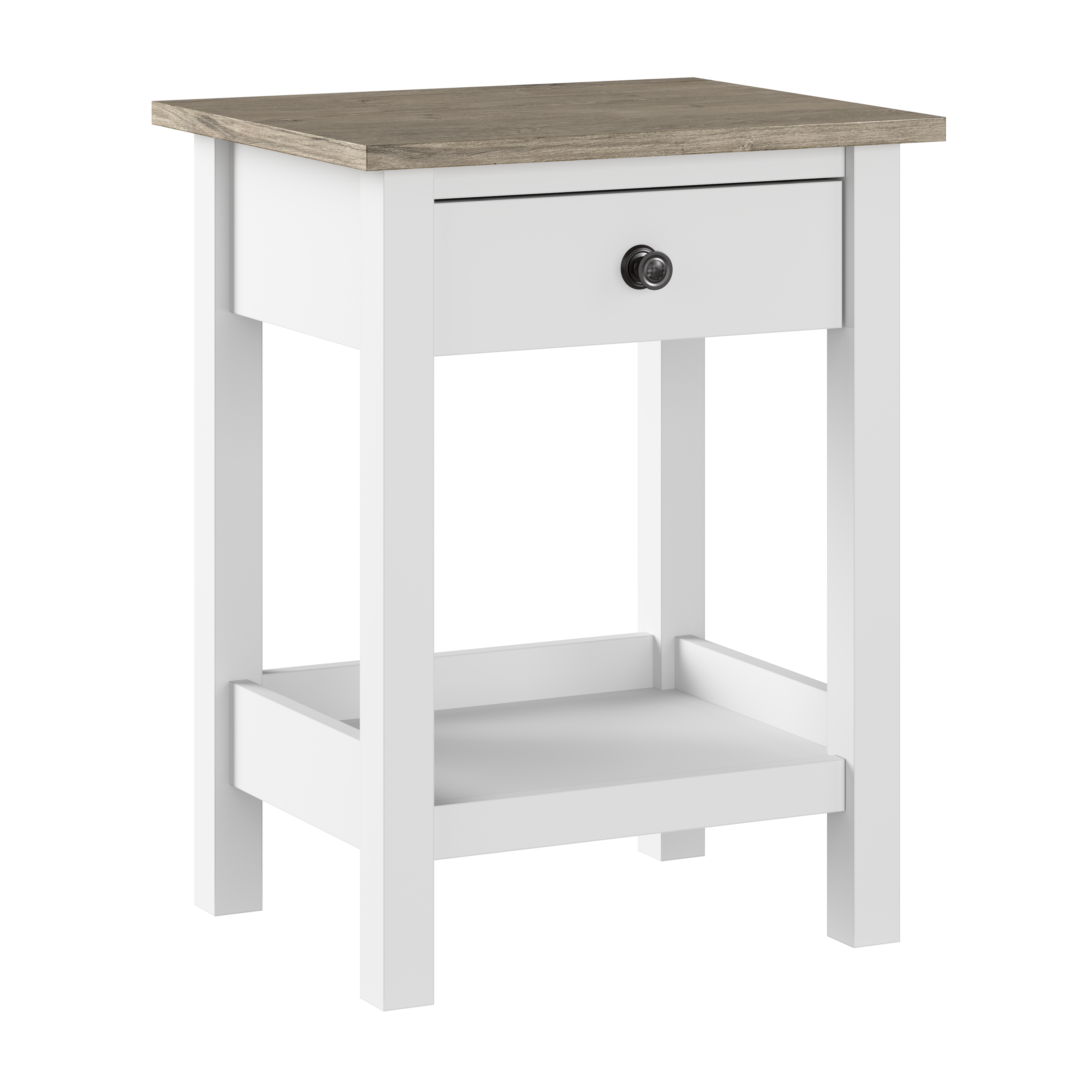 Shop Bush Furniture Mayfield End Table 02 MAT119GW2-03 #color_shiplap gray/pure white
