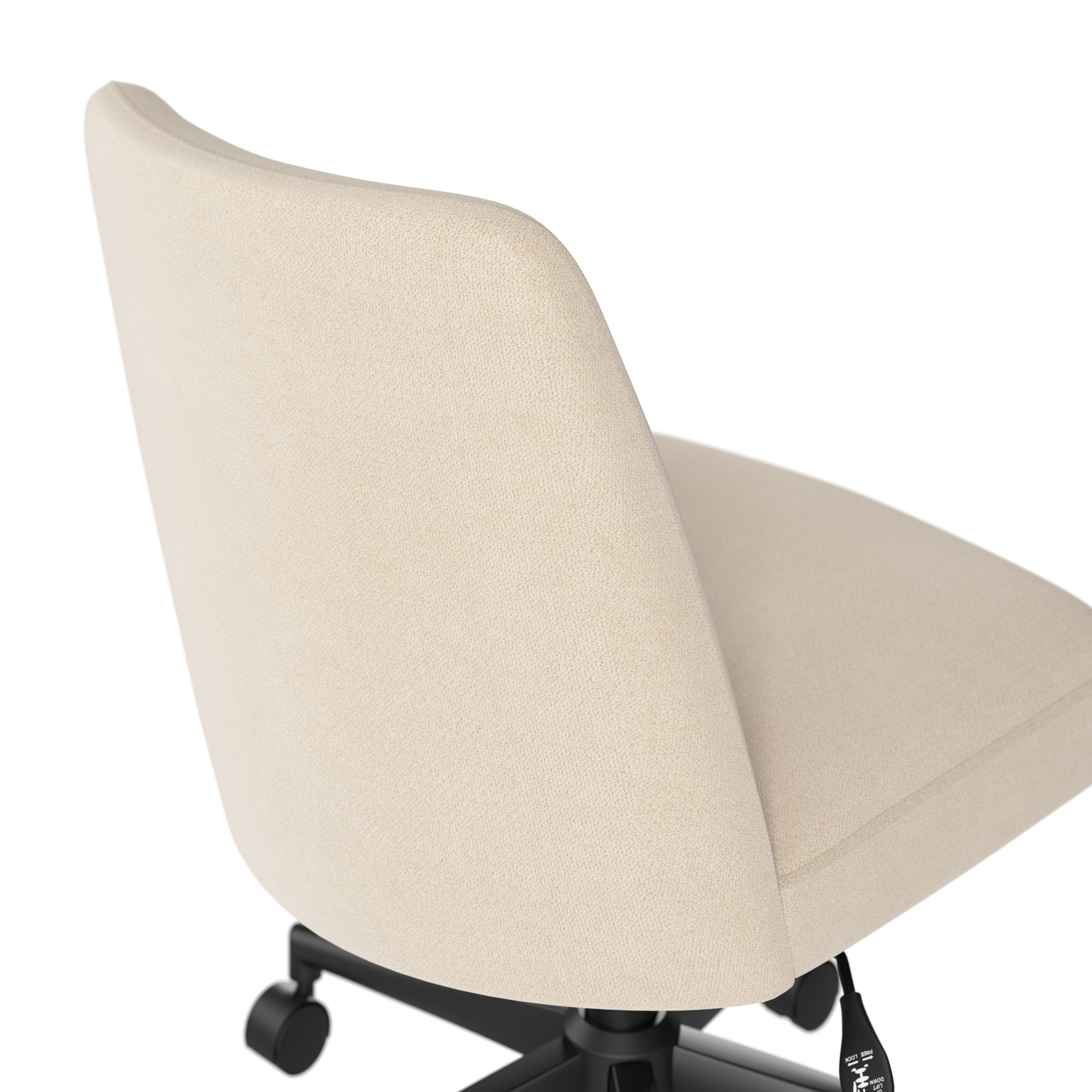 Shop Bush Furniture Serenity Mid Back Armless Office Chair with Wheels 05 CH4101SBF-03 #color_soft beige fabric