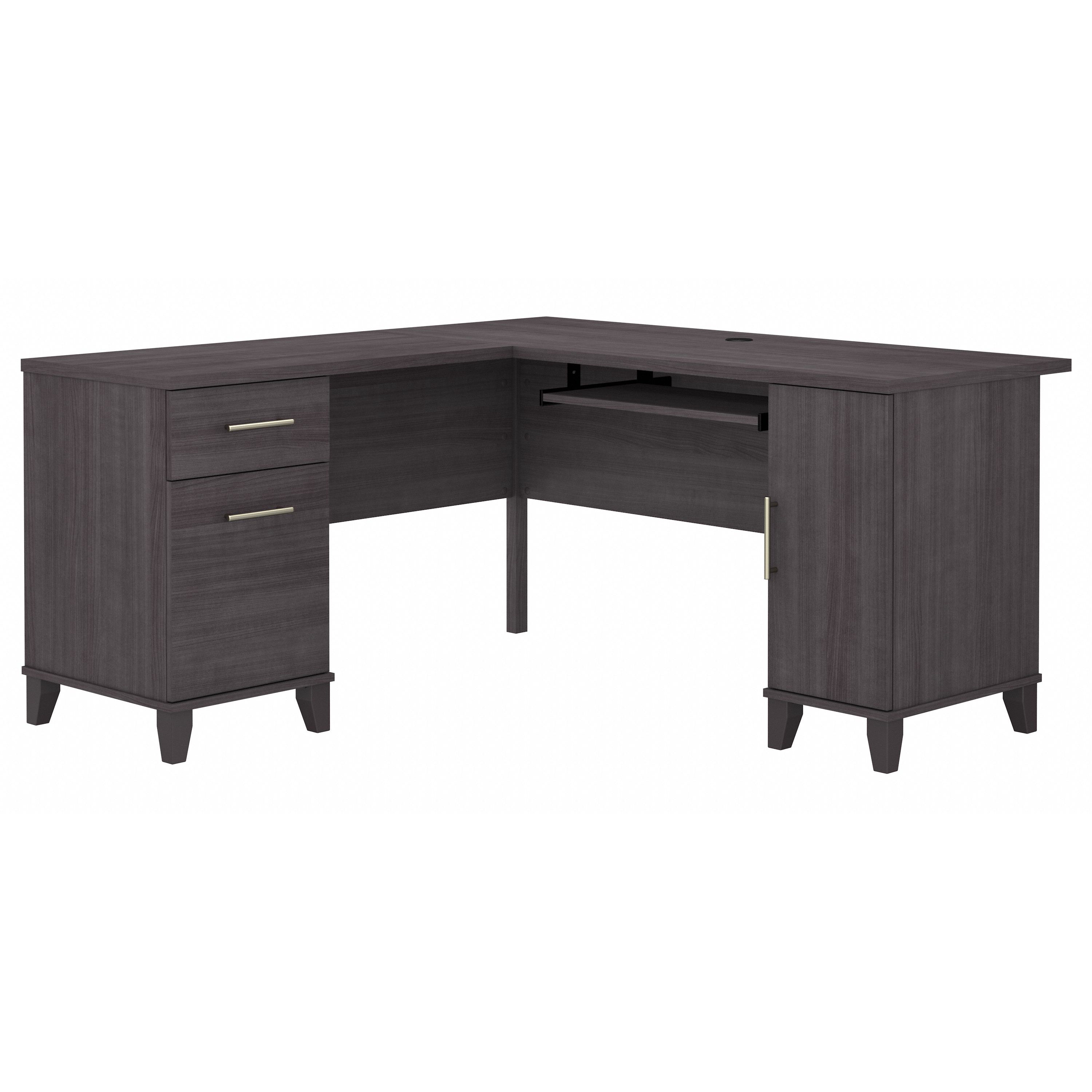 Shop Bush Furniture Somerset 60W L Shaped Desk with Storage 02 WC81530K #color_storm gray