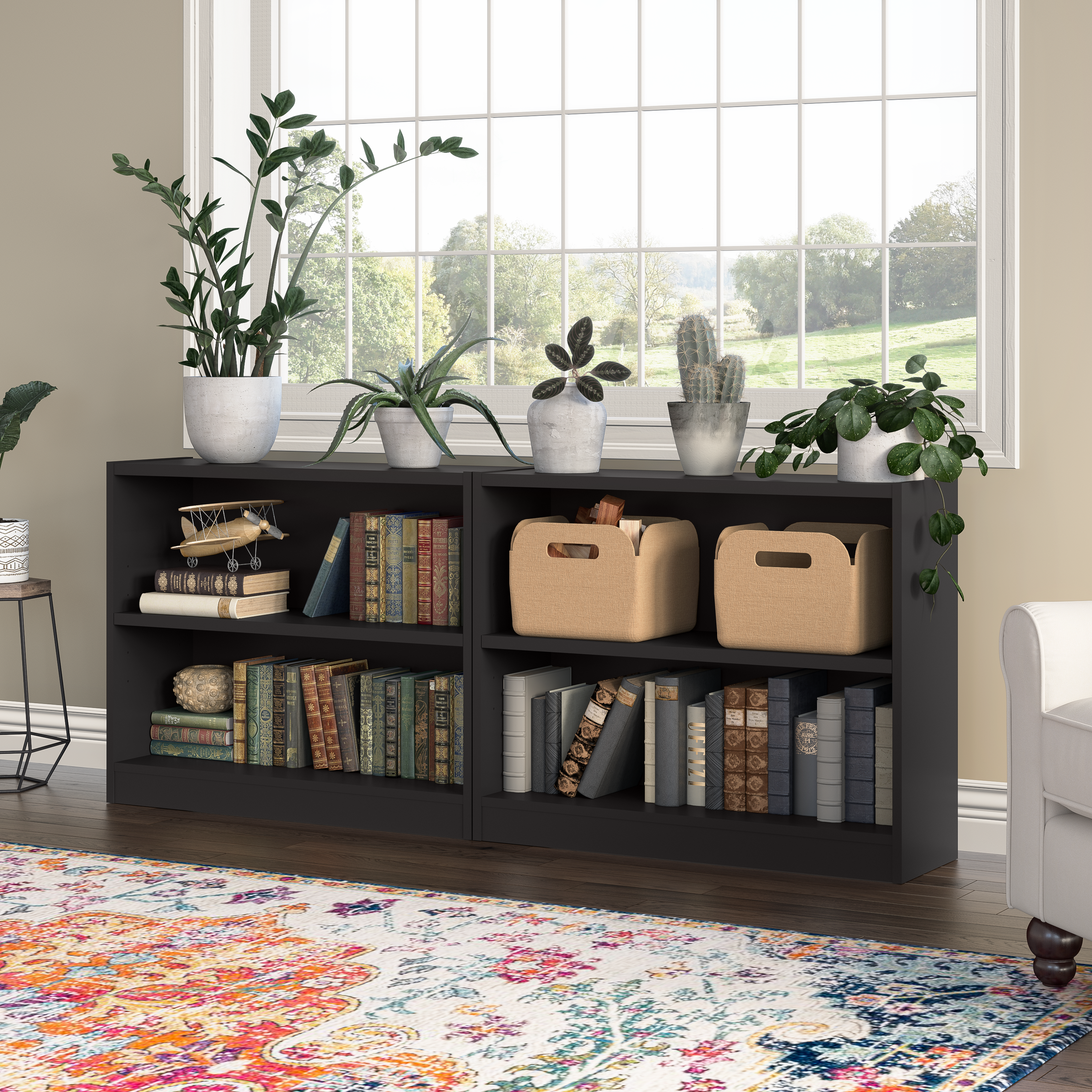 Shop Bush Furniture Universal Small 2 Shelf Bookcase 05 WL12438 #color_black