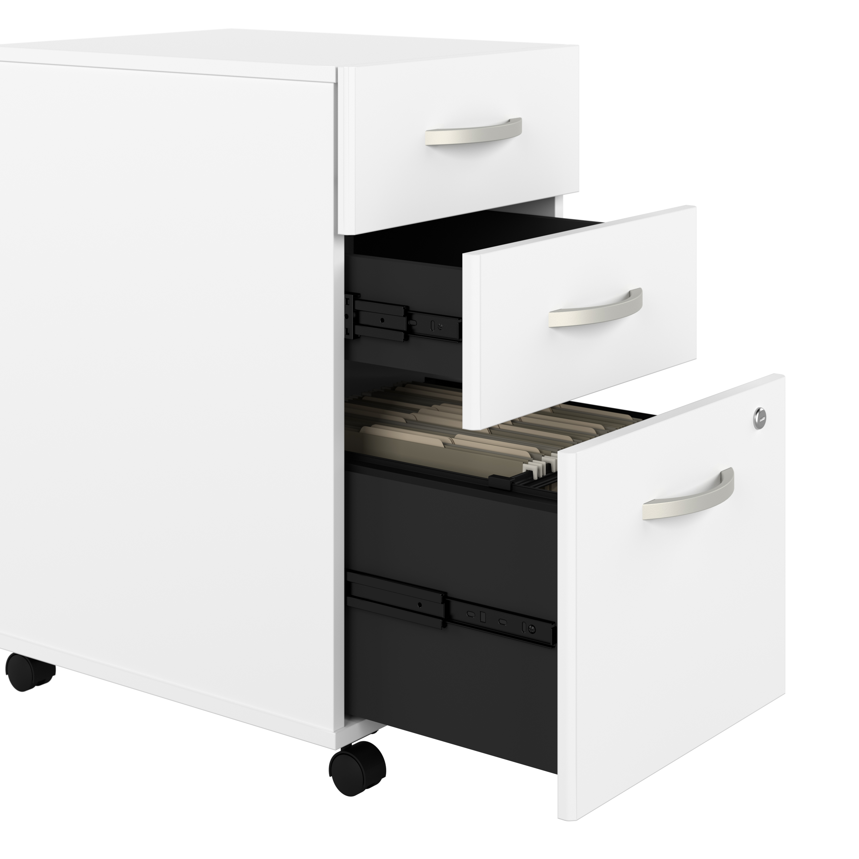 Shop Bush Business Furniture Studio C 72W x 30D Office Desk with Mobile File Cabinet 03 STC013WHSU #color_white