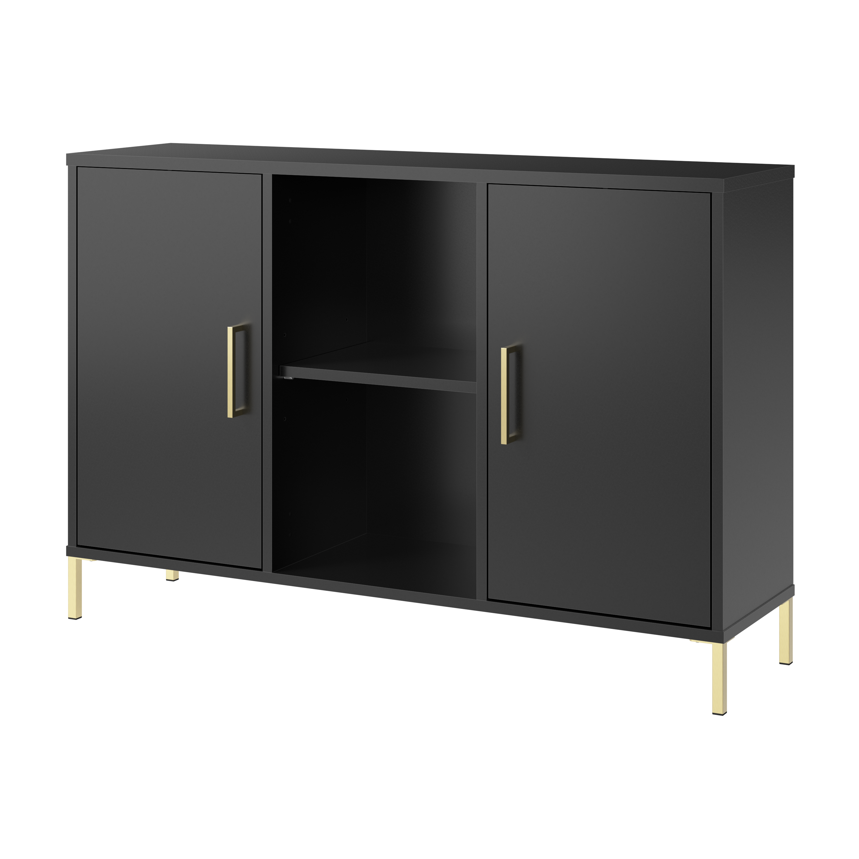 Shop Bush Furniture Soho Accent Cabinet with Doors 02 SHS143BL-Z #color_black stipple