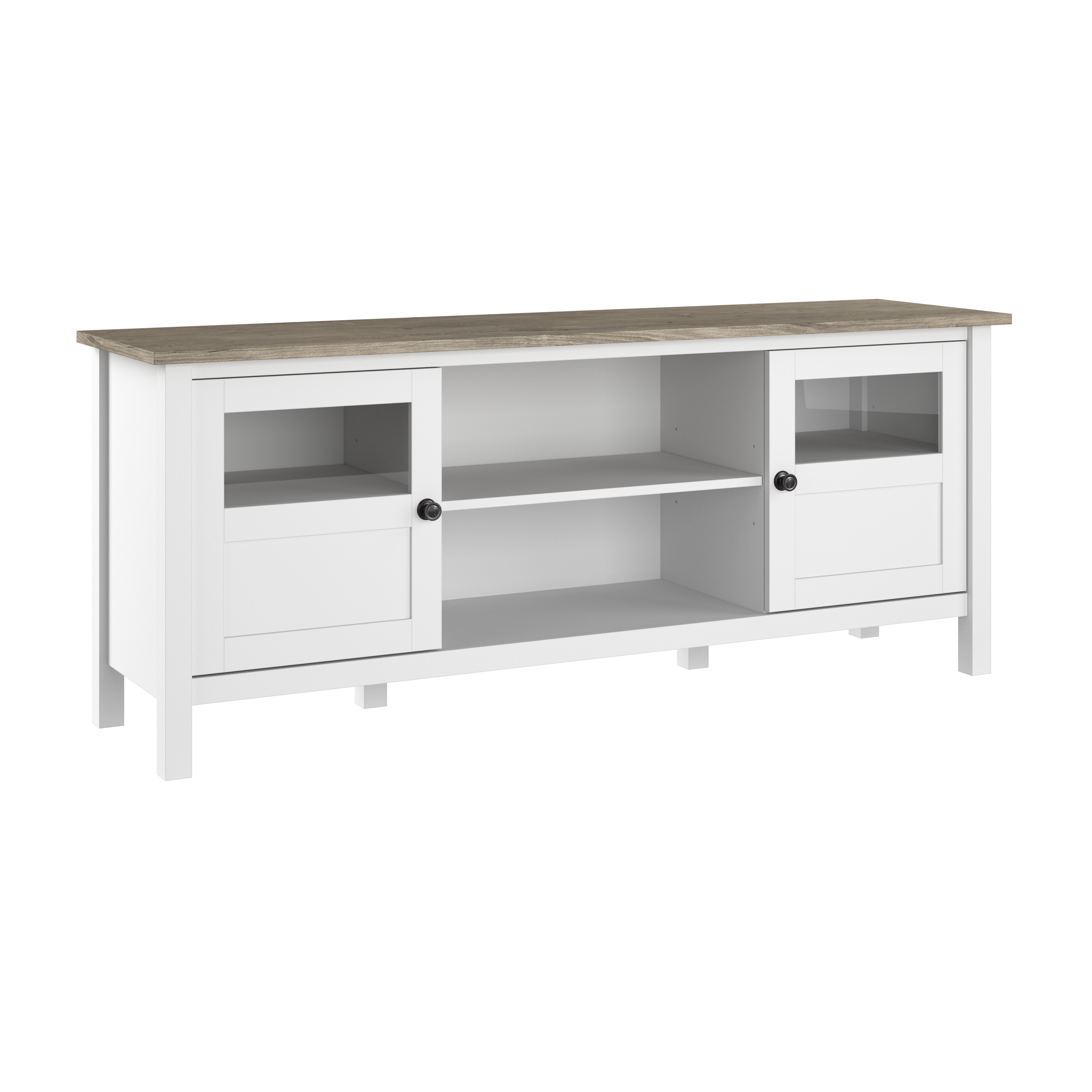 Shop Bush Furniture Mayfield 60W TV Stand 02 MAV260GW2-03 #color_shiplap gray/pure white